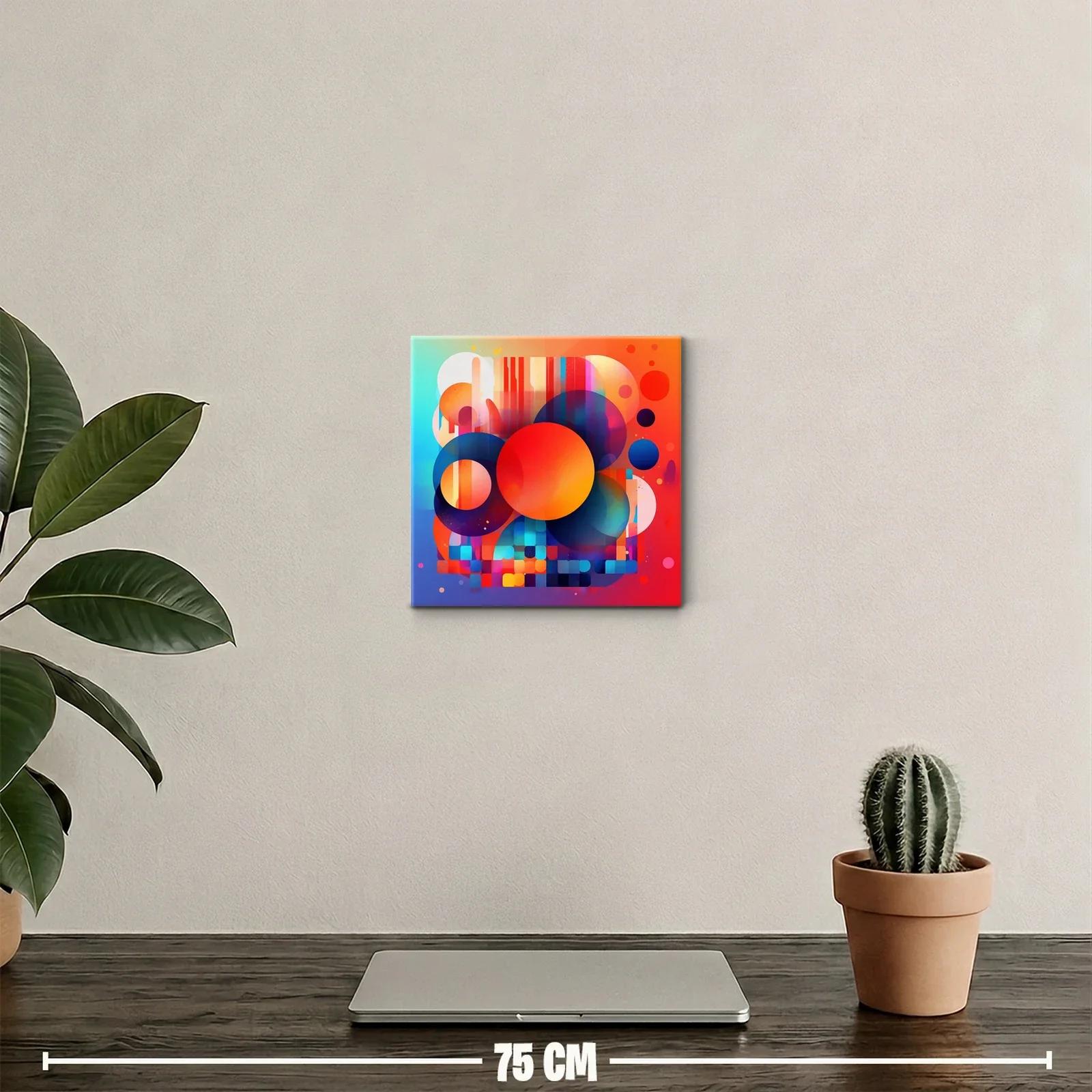 Composición Abstracta de Círculos Vibrantes y Formas Geométricas — miniatura 2