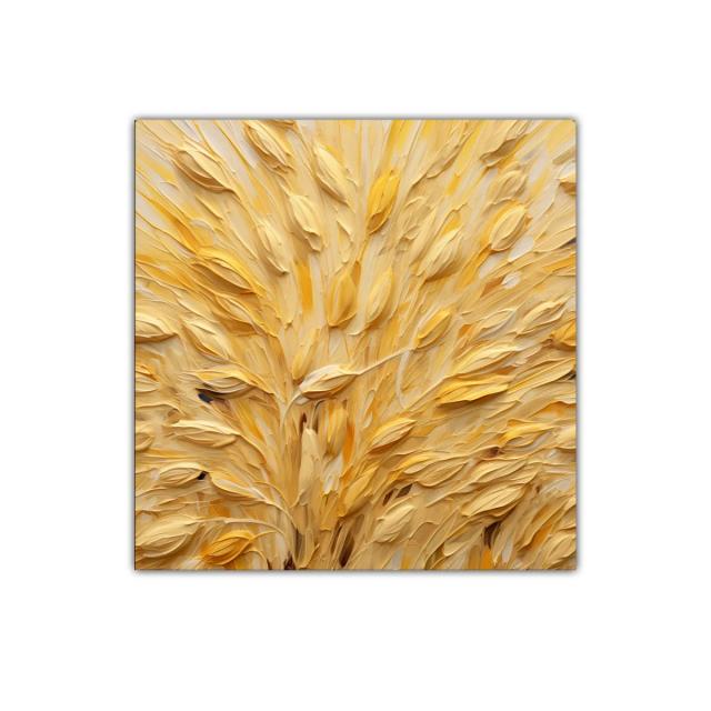 Cuadro decorativo abstracto en tonos cálidos dorados