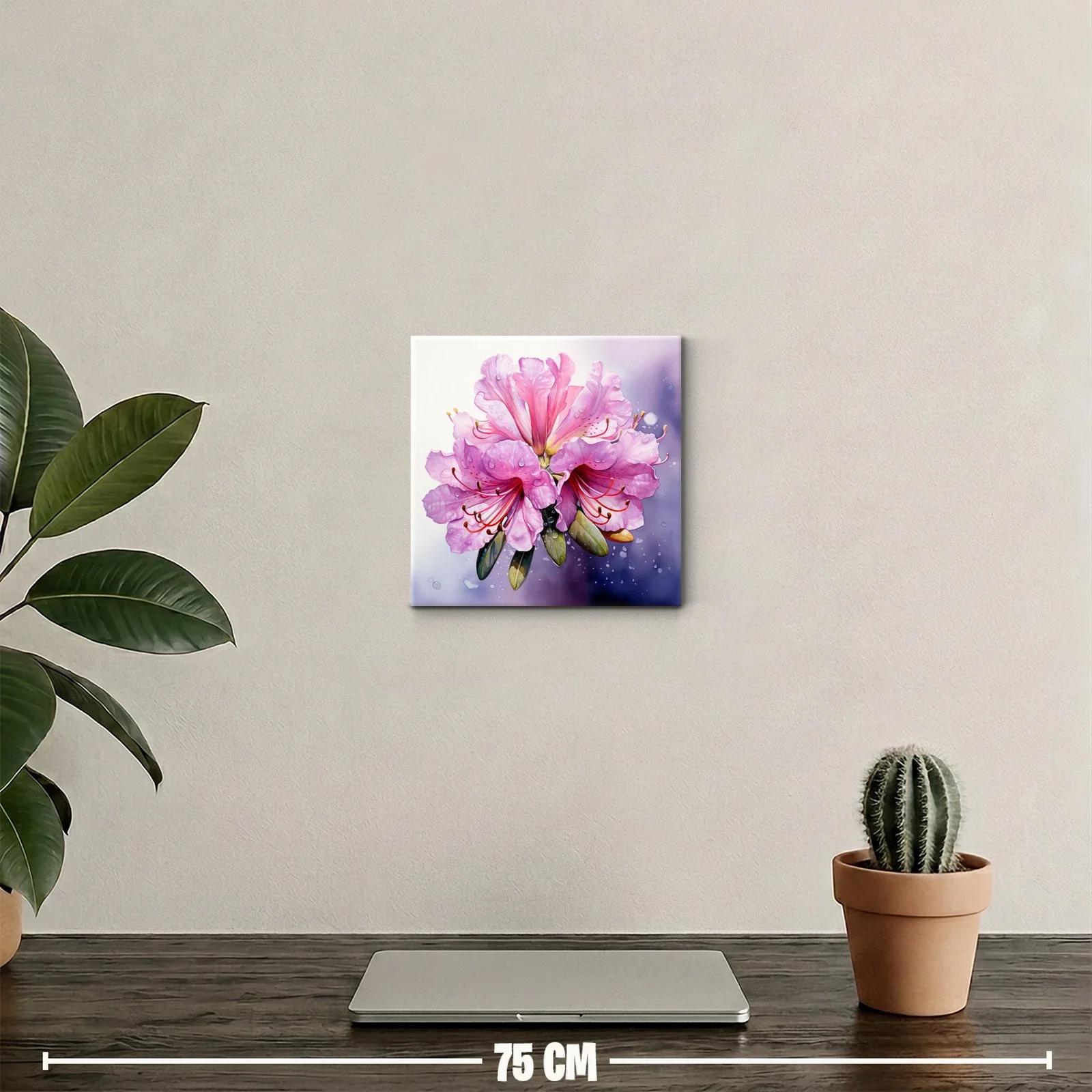 Cuadro decorativo con delicadas flores rosas y verdes — miniatura 2