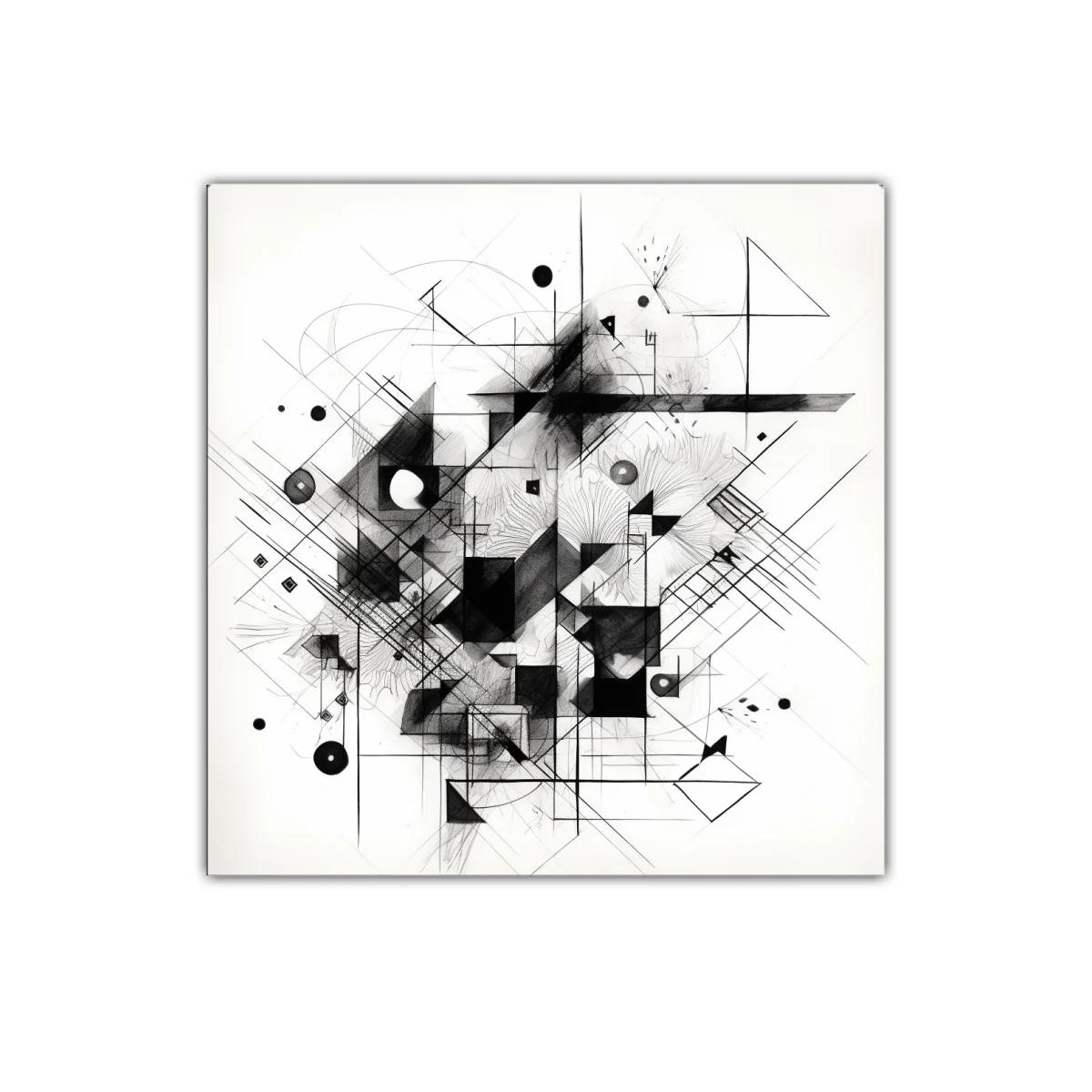 Arte abstracto geométrico en tonos monocromáticos elegantes