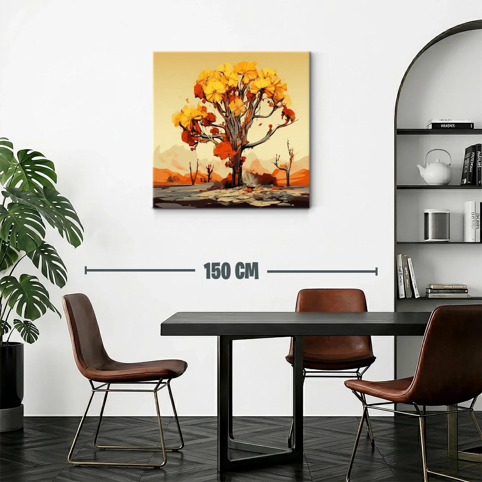 Árbol de tonos cálidos en paisaje abstracto vibrante — miniatura 2