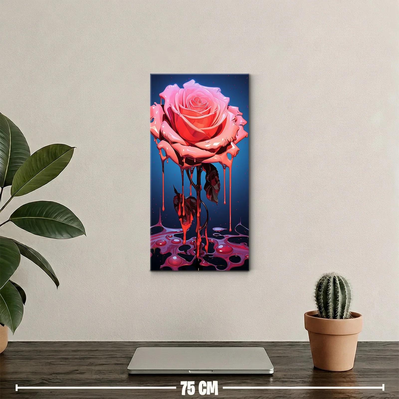 Cuadro rosa rosa con pétalos derretidos — miniatura 2
