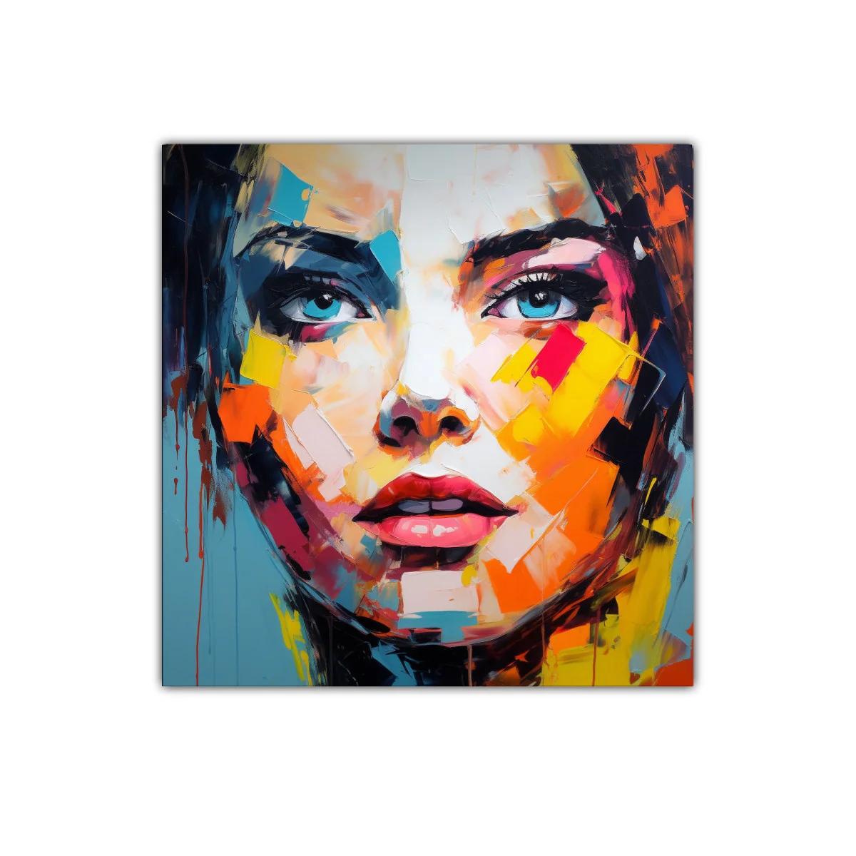 Retrato vibrante con colores intensos y mirada penetrante — imagen principal
