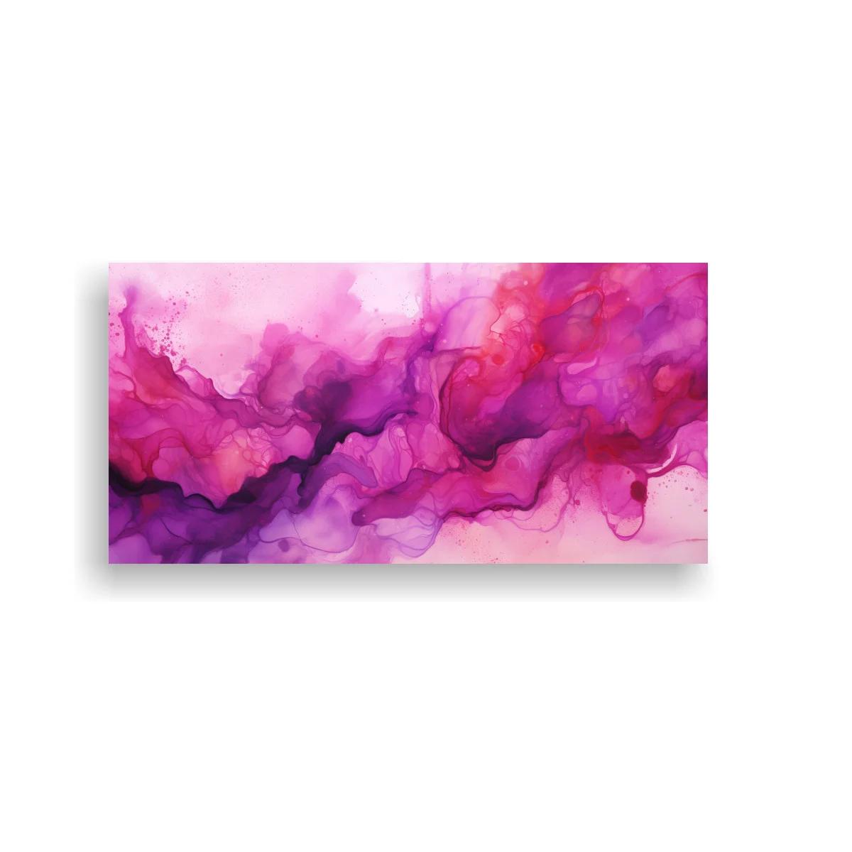 Cuadro nube de tinta rosa y morada con bordes vaporosos