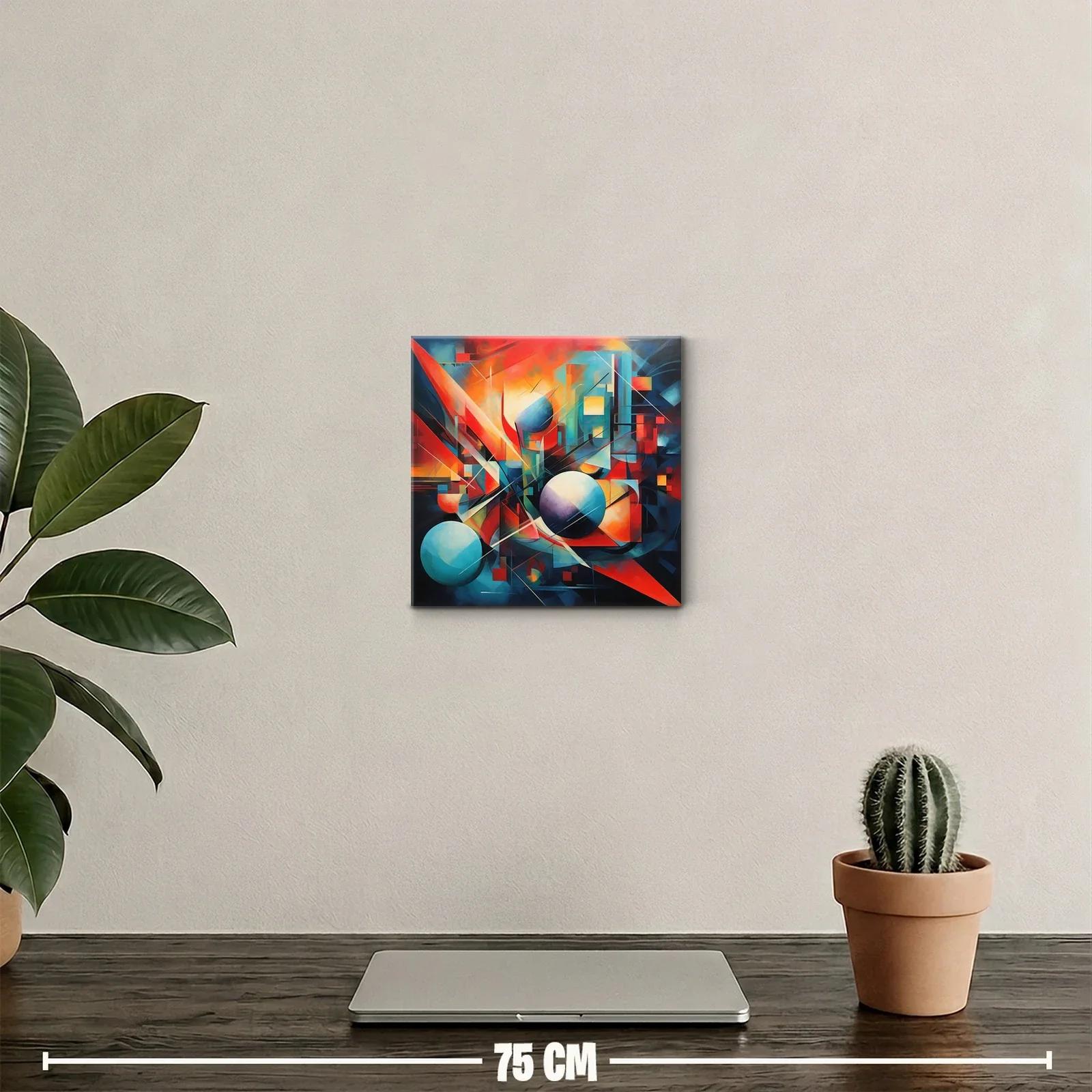Cuadro abstracto con formas geométricas y colores vivos — miniatura 2