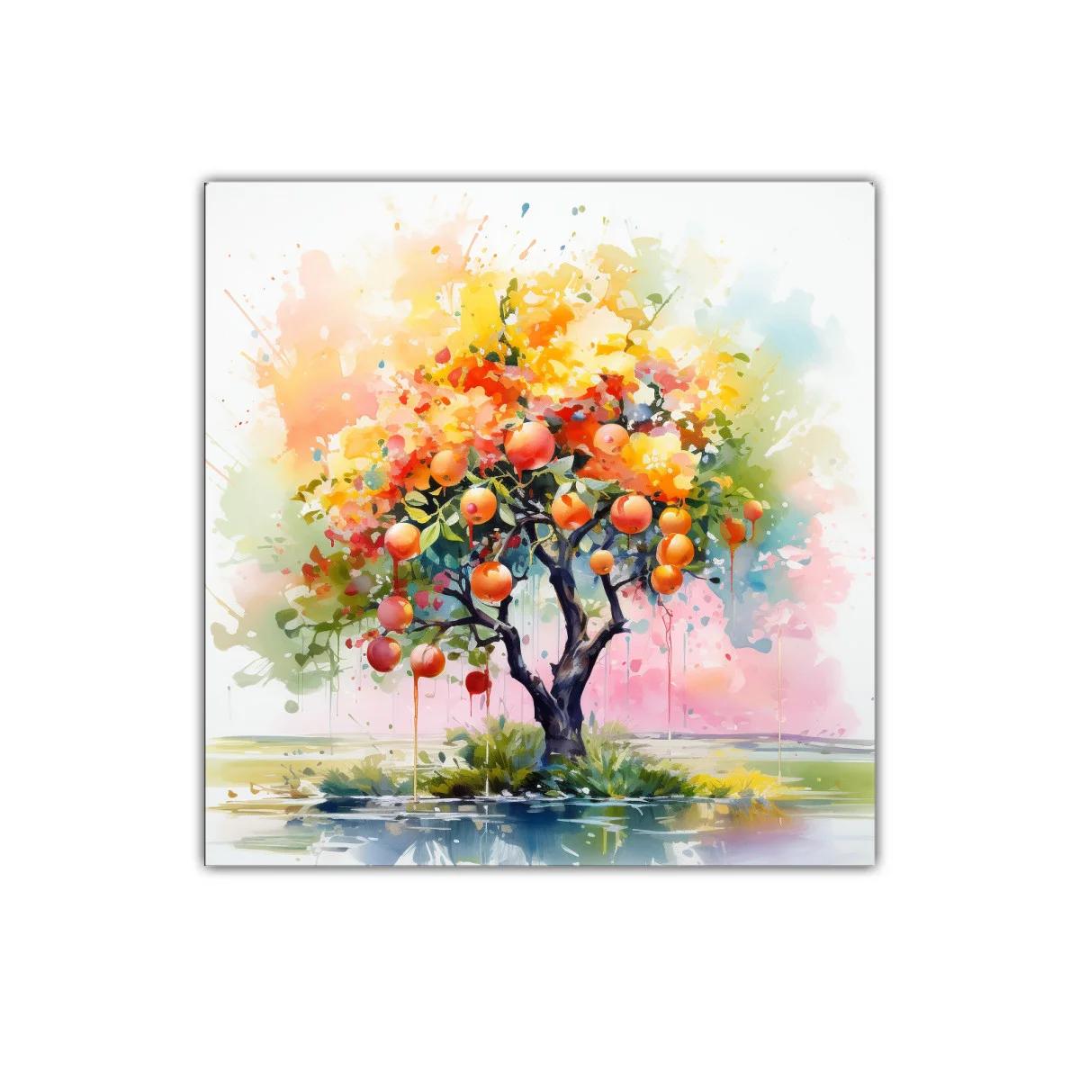 Árbol frutal vibrante con colores cálidos y frescos — imagen principal