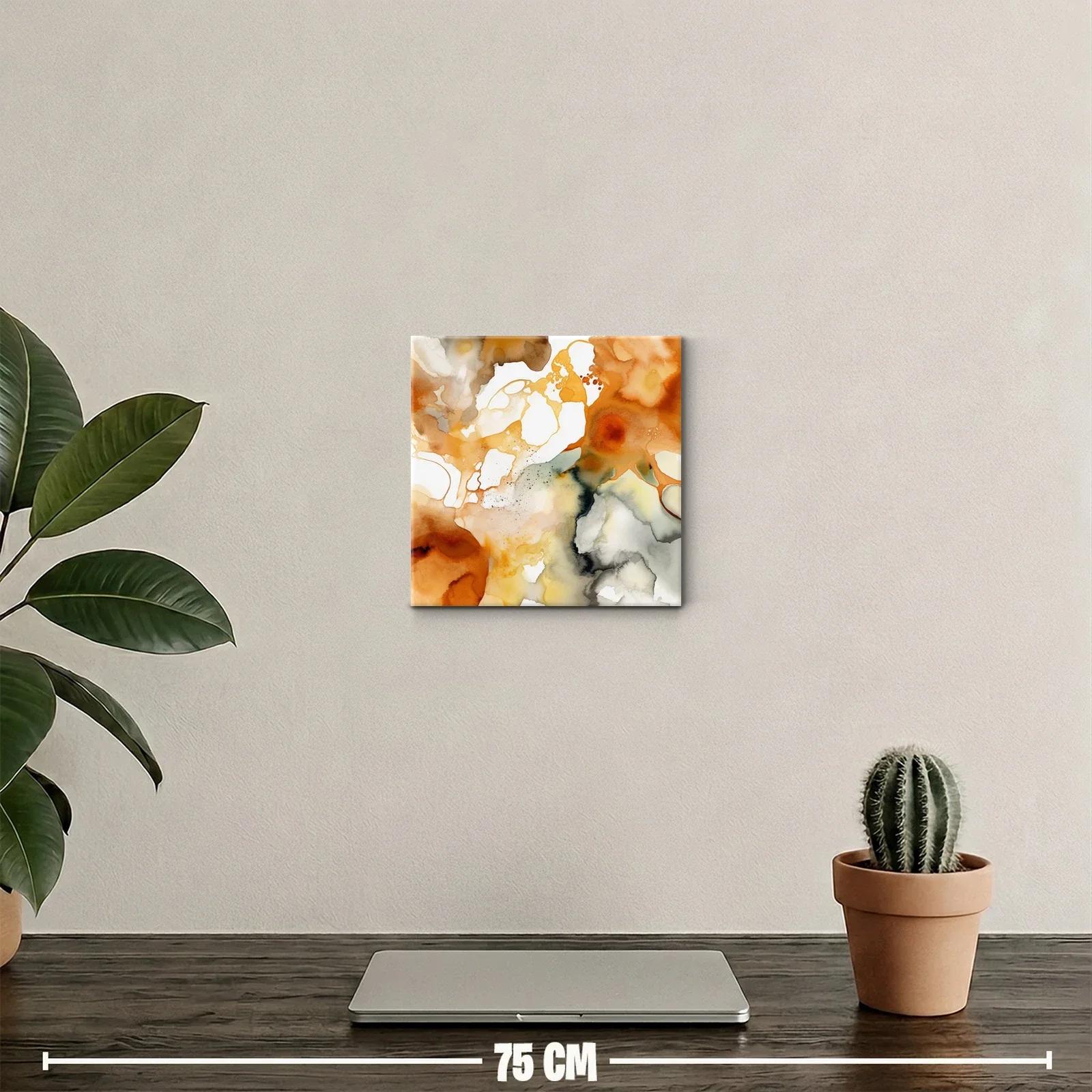 Cuadro decorativo abstracto con tonos cálidos y terrosos — miniatura 2