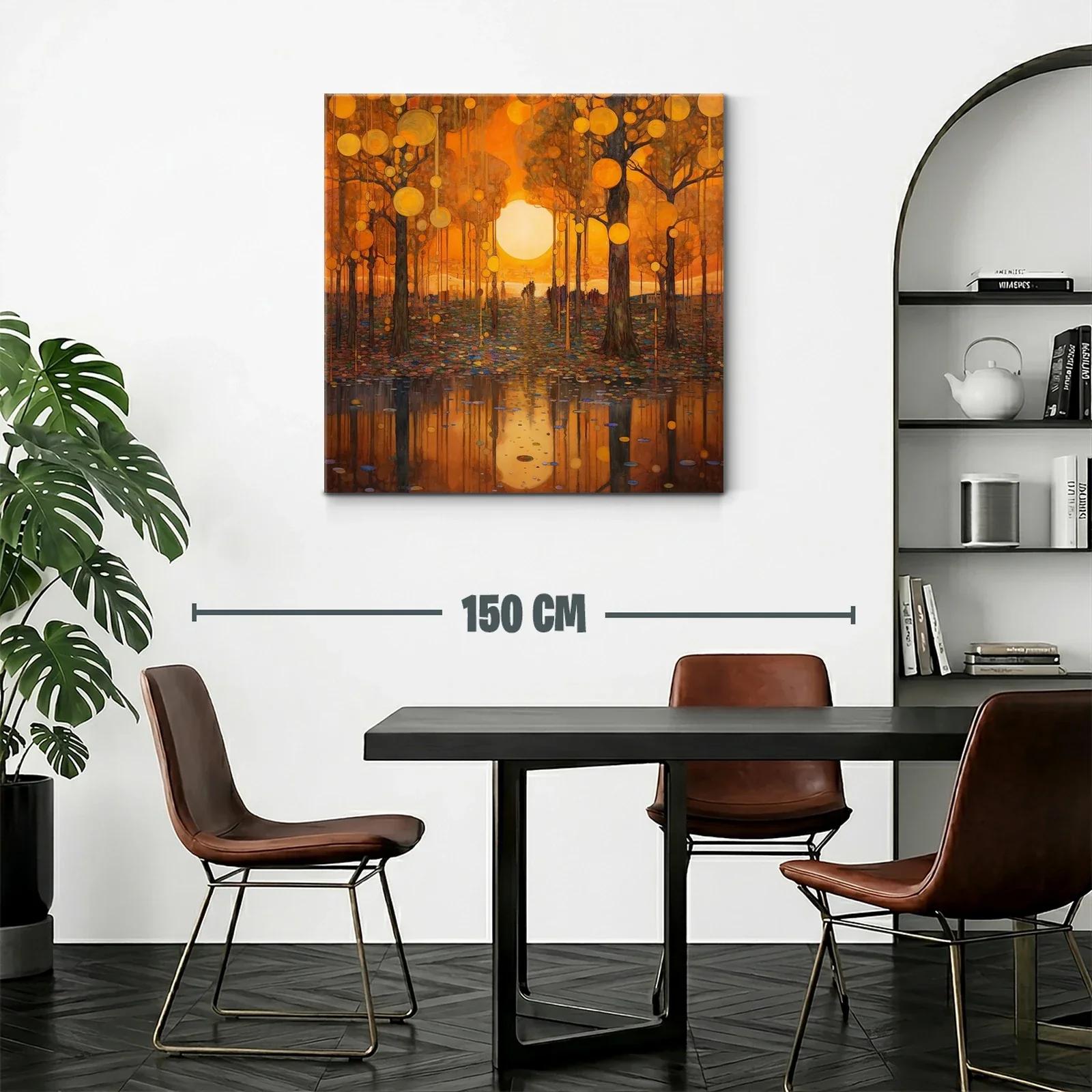 Atardecer dorado entre árboles y reflejos mágicos — miniatura 2