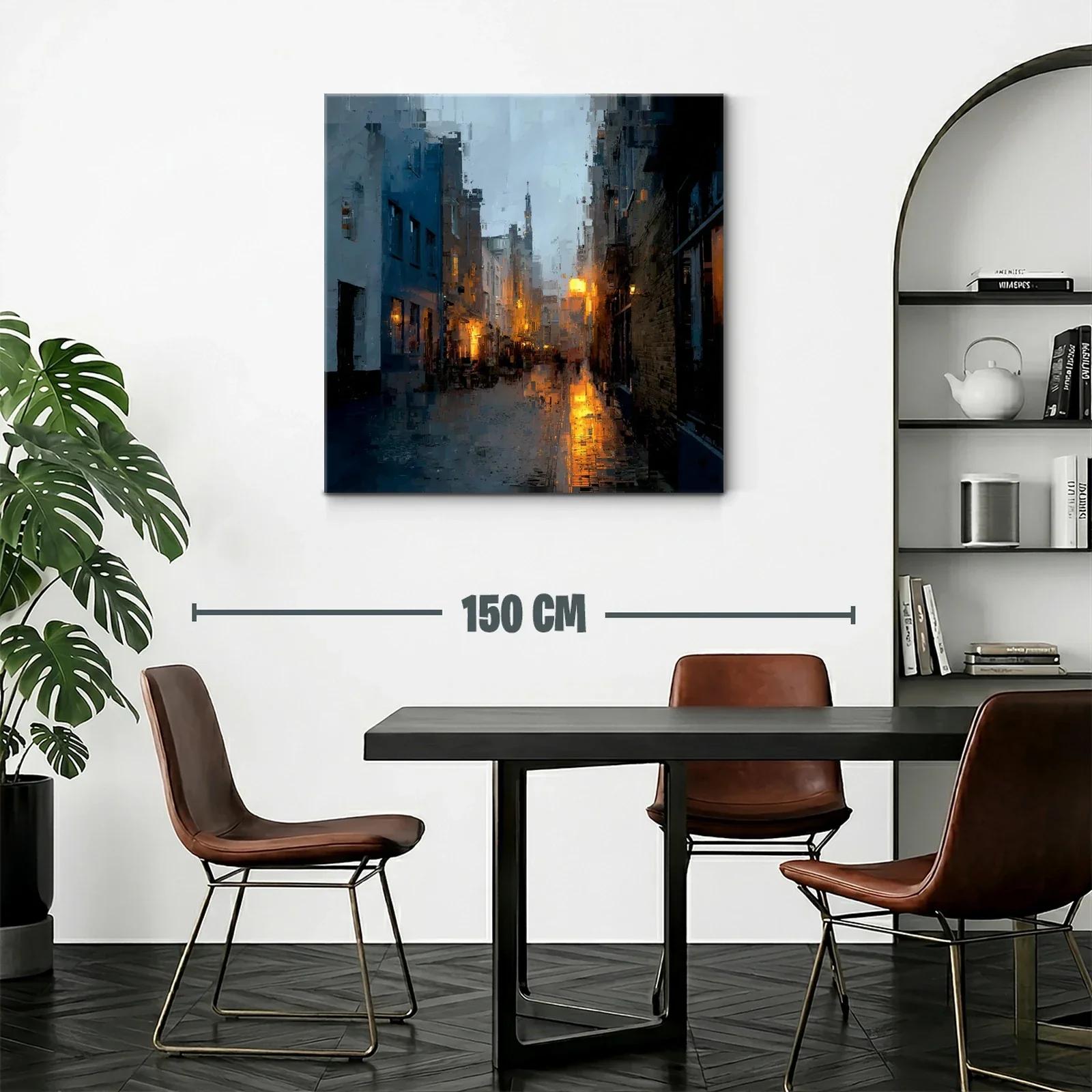 Atardecer urbano con luces cálidas y reflejos dorados — miniatura 2