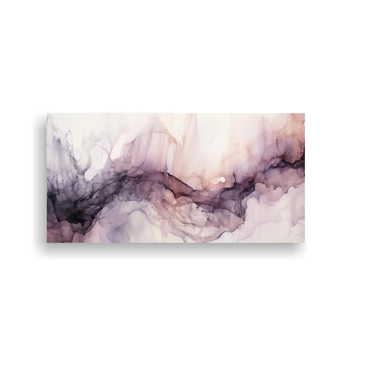 Cuadro abstracción de tinta fluida con ondas traslúcidas