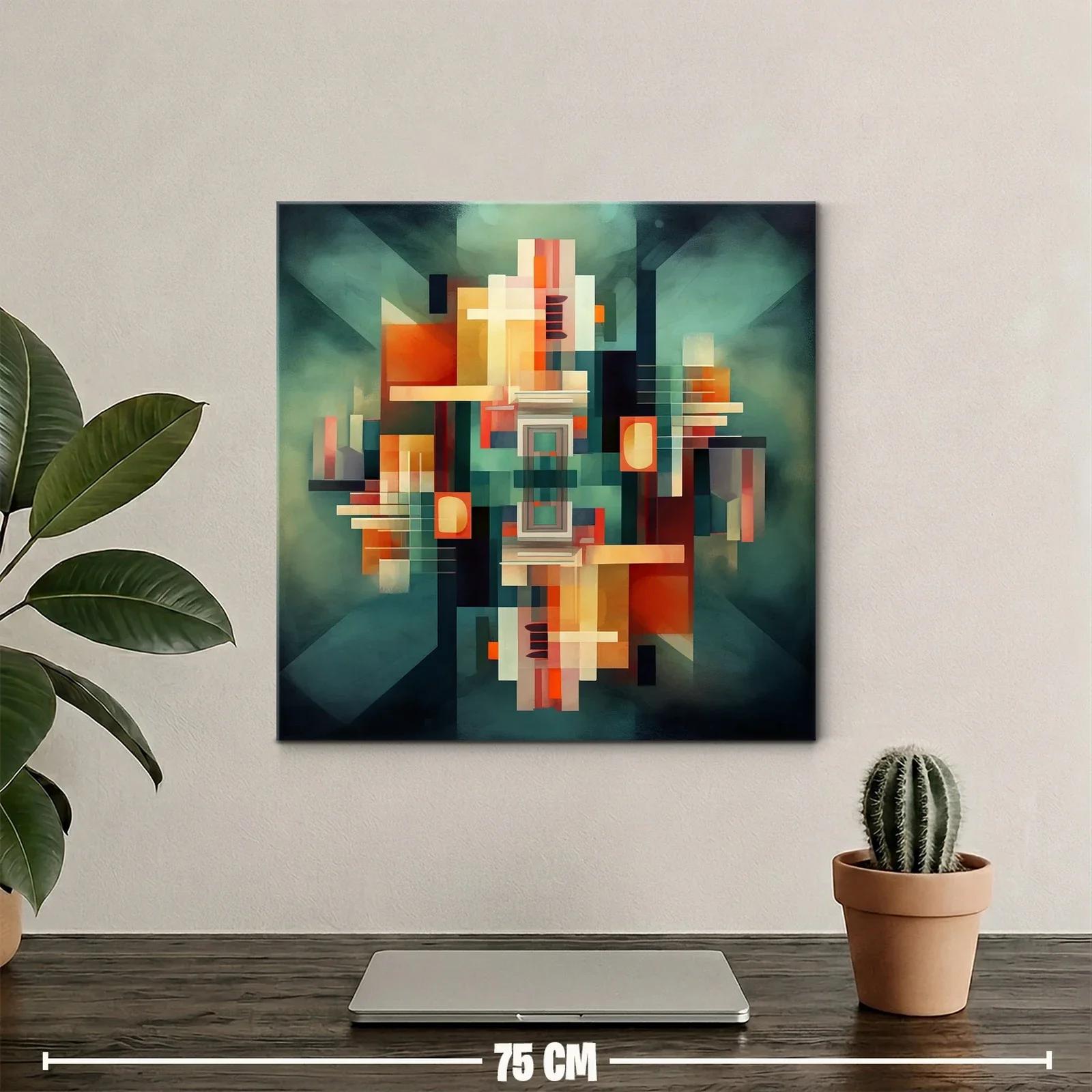 Composición geométrica con tonos cálidos y fríos equilibrados — miniatura 2