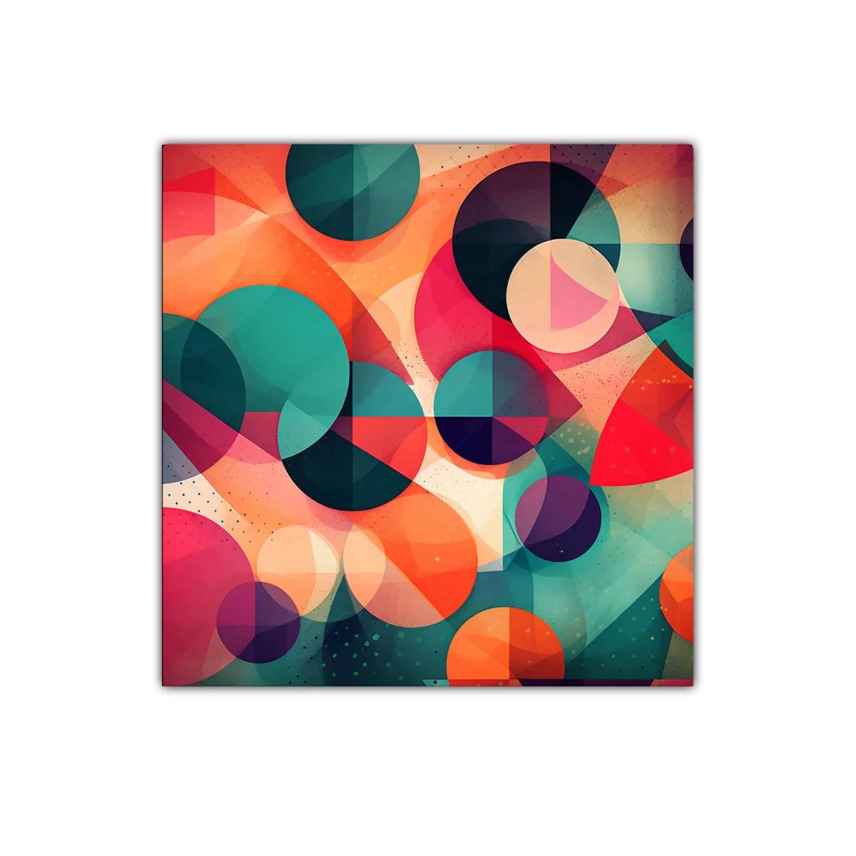 Composición geométrica vibrante con círculos y tonos cálidos — imagen principal