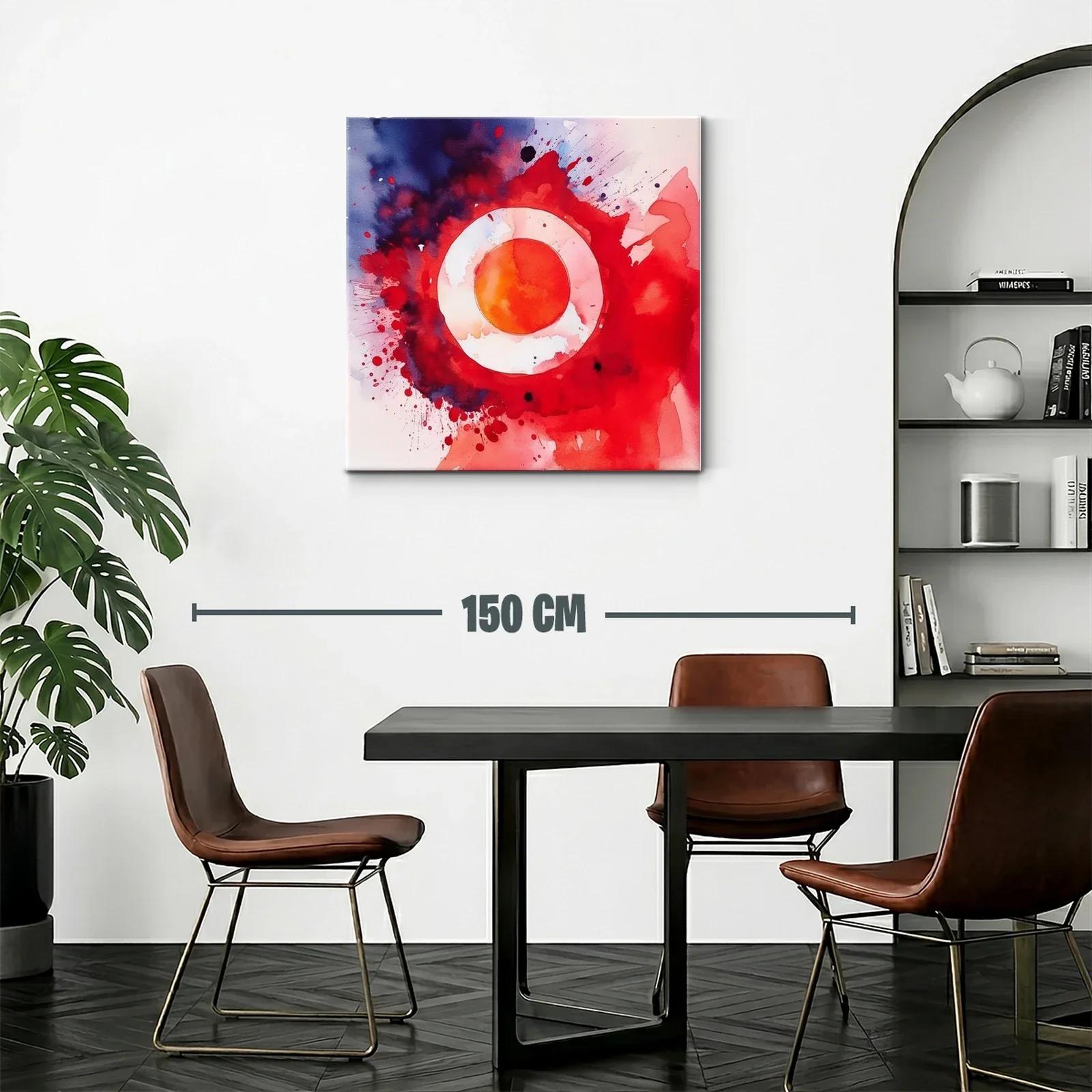Composición abstracta con círculos en tonos rojos vibrantes — miniatura 2