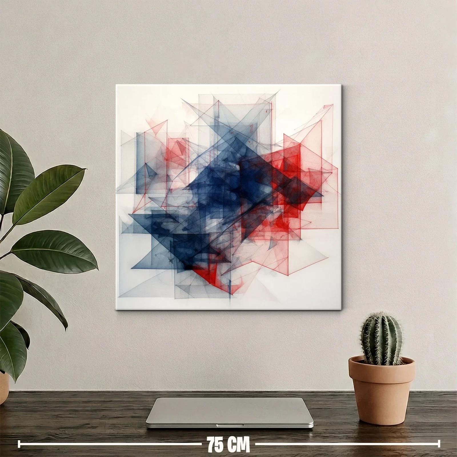 Composición abstracta en tonos rojos y azules vibrantes — miniatura 2