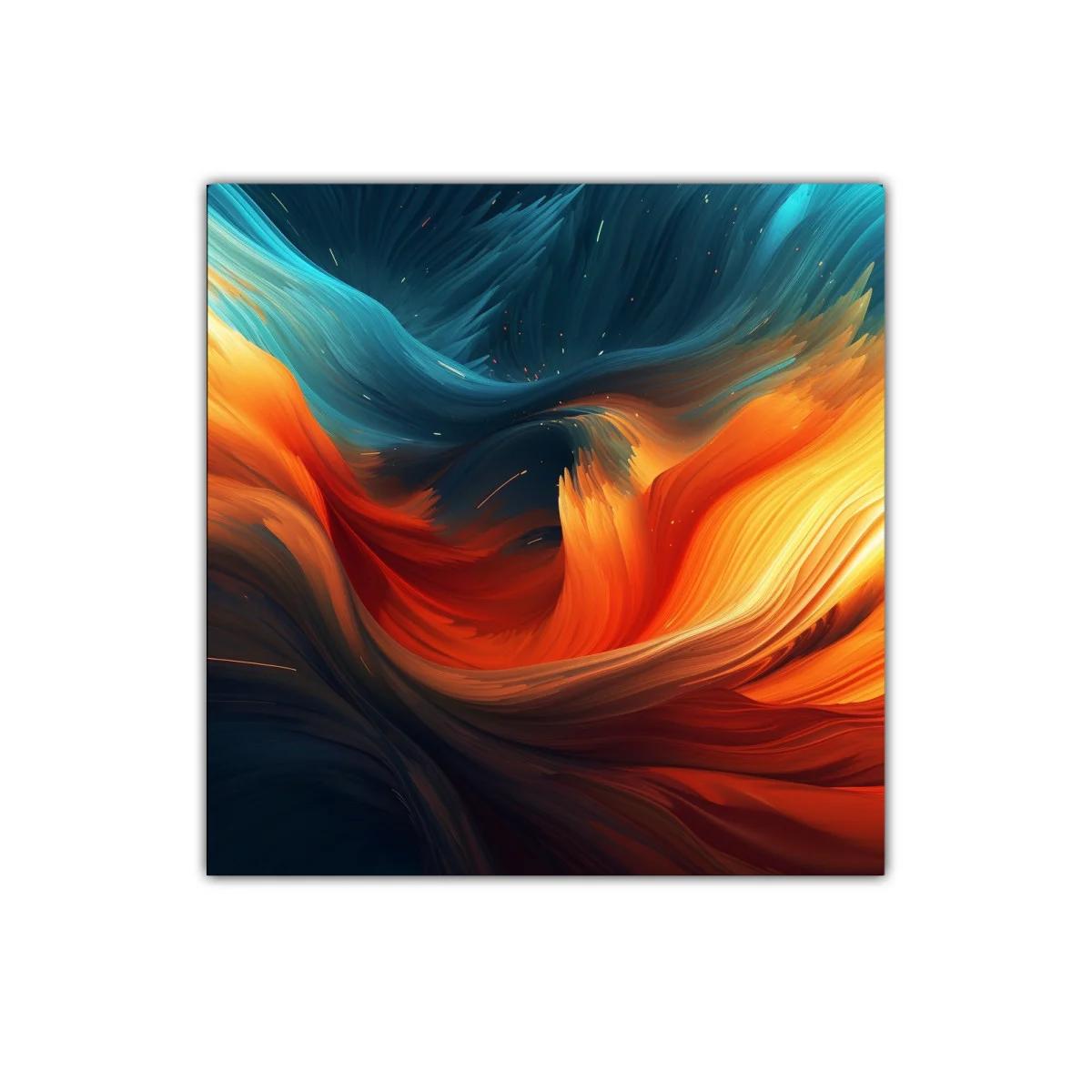 Movimiento fluido en tonos cálidos y fríos vibrantes — imagen principal