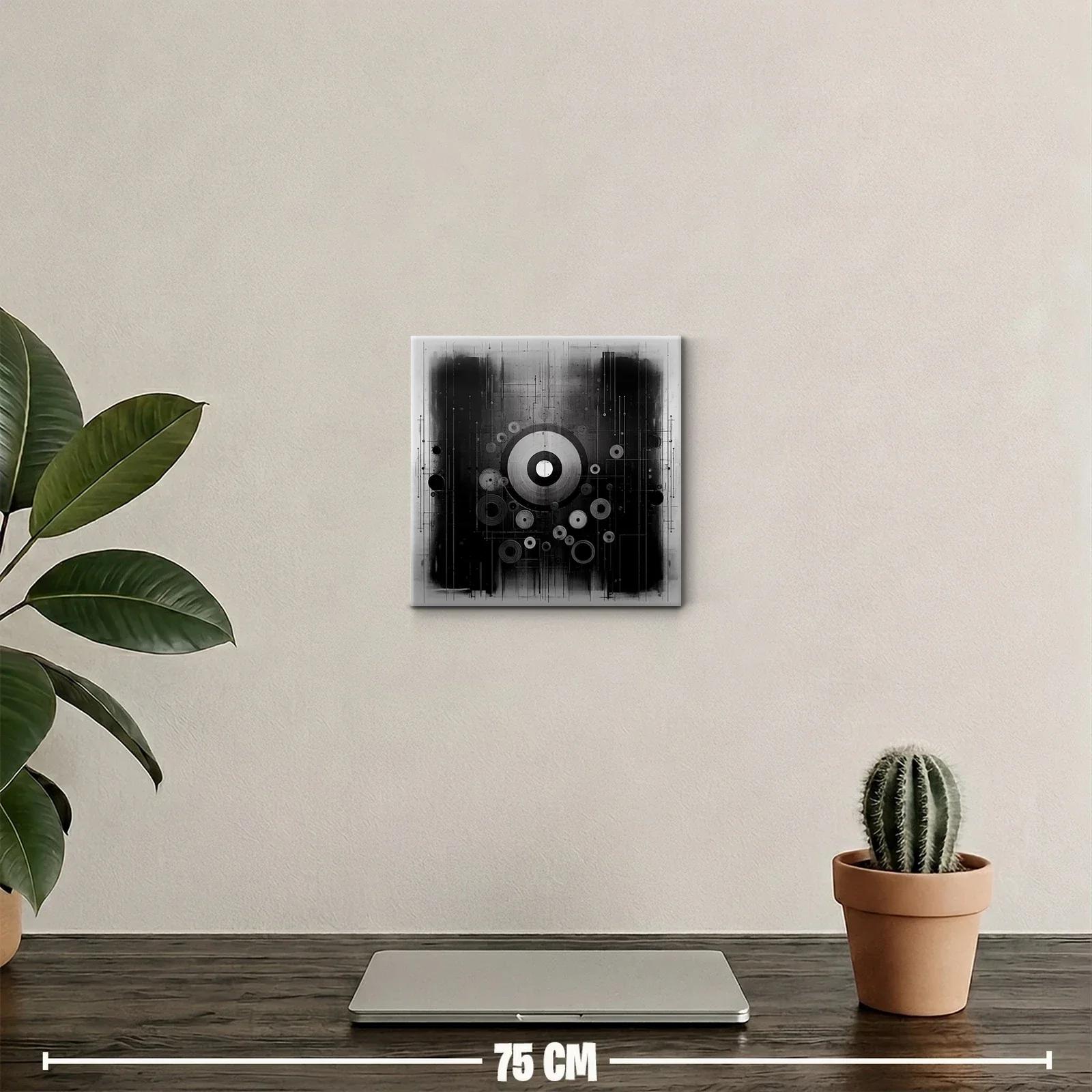 Composición abstracta con círculos y líneas en blanco y negro — miniatura 2