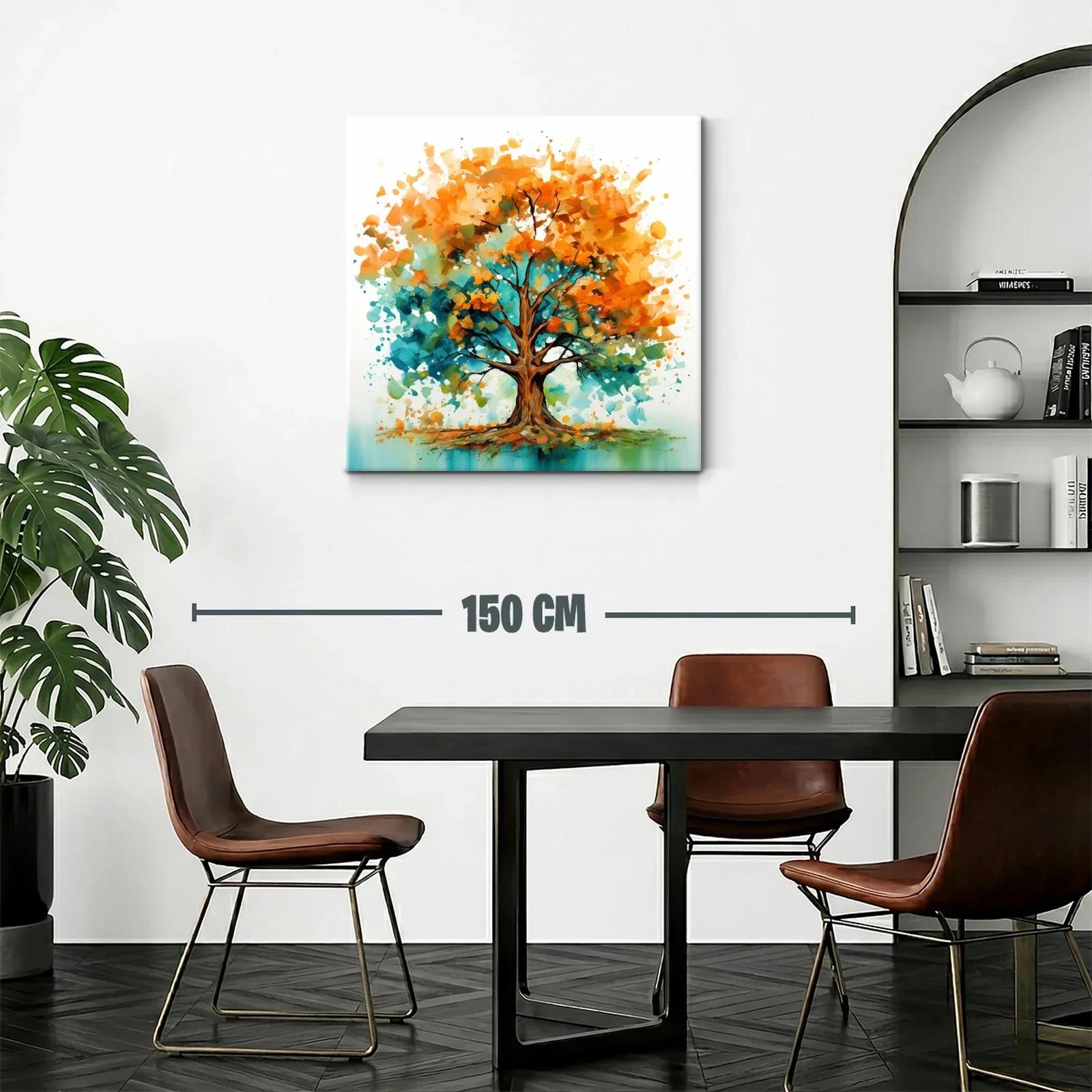 Árbol vibrante con tonos naranja y turquesa — miniatura 2