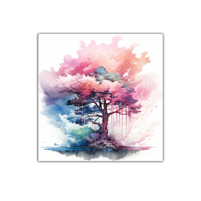 Árbol en explosión de colores suaves y vibrantes