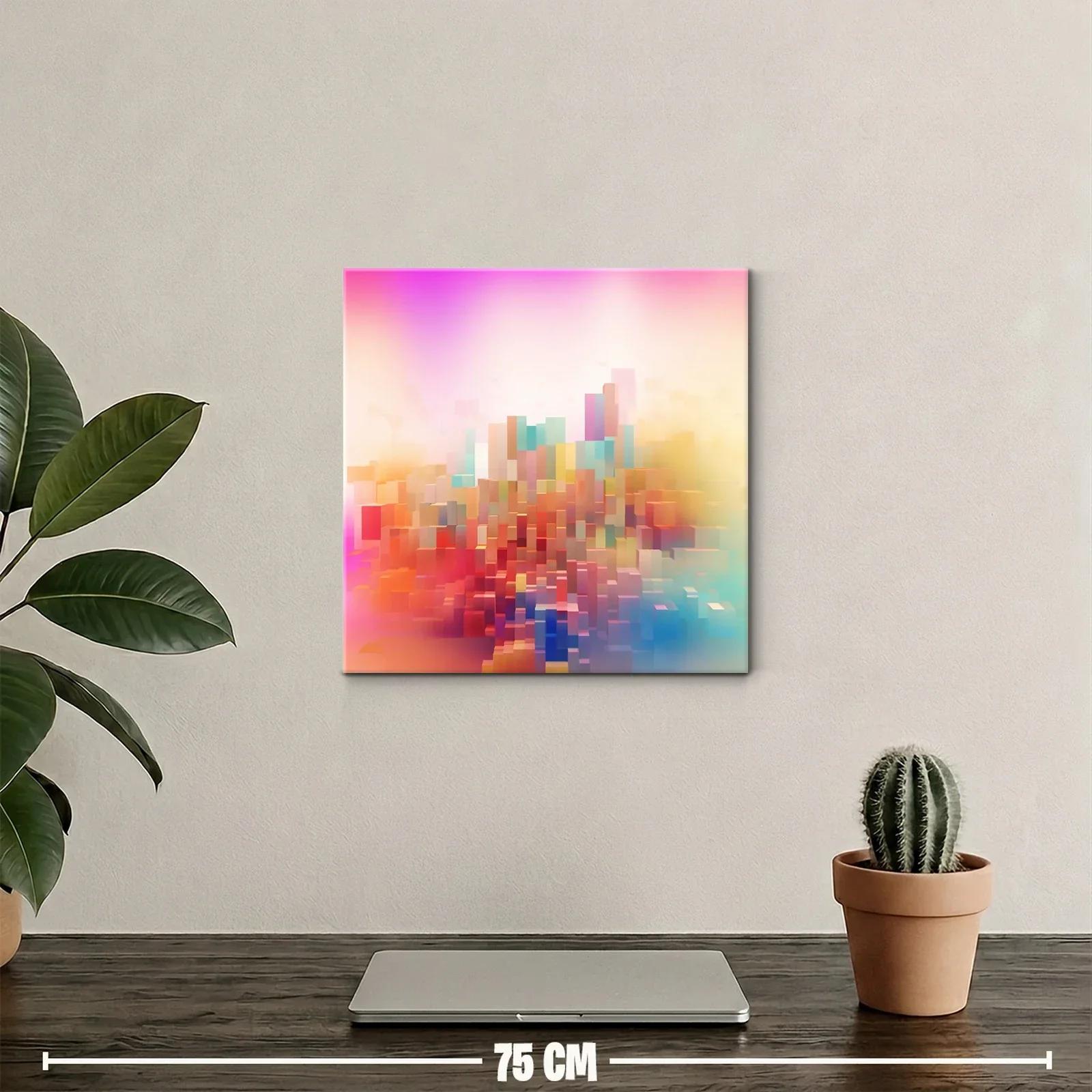 Composición abstracta en tonos cálidos y pastel vibrante — miniatura 2