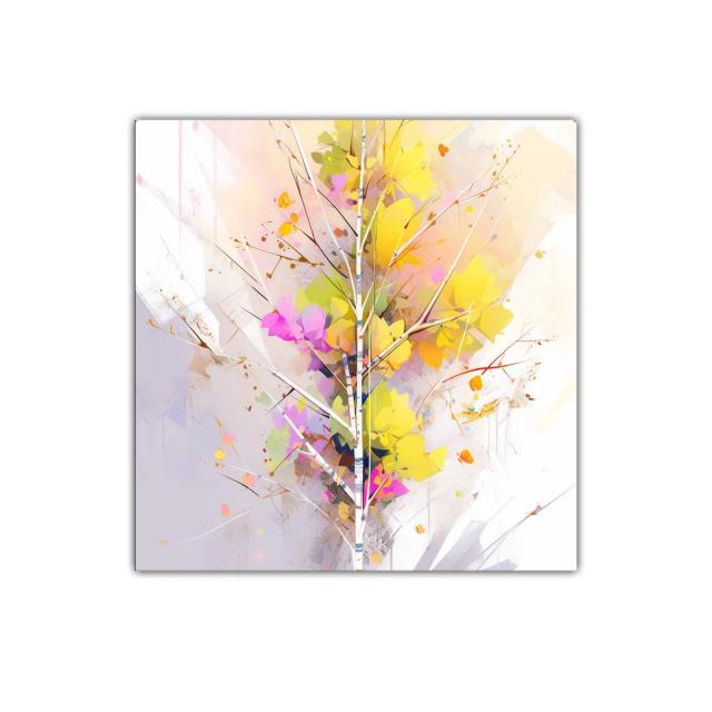 Cuadro decorativo árbol lleno de colores vivos y delicados