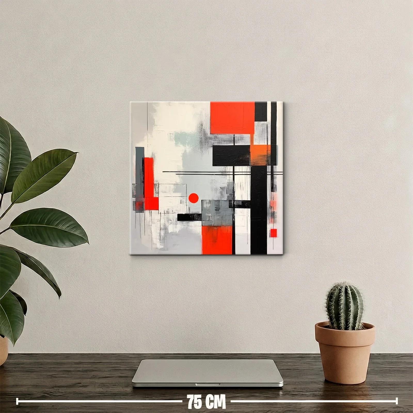 Composición abstracta con bloques y líneas geométricas intensas — miniatura 2