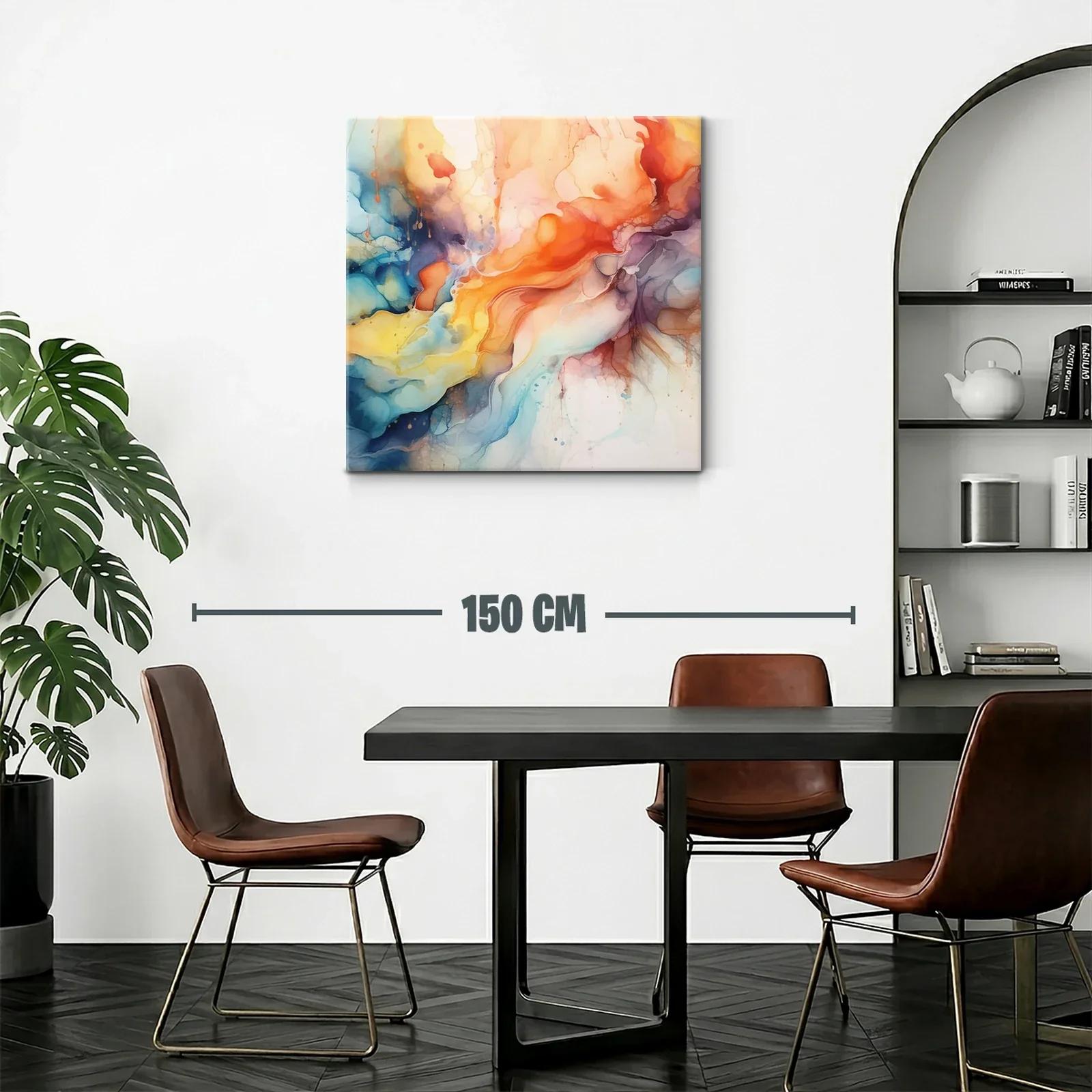 Composición abstracta con tonos cálidos y fríos vibrantes — miniatura 2