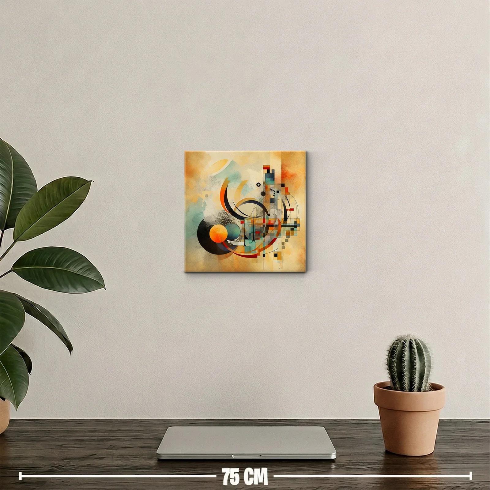 Composición abstracta en tonos cálidos y detalles geométricos — miniatura 2