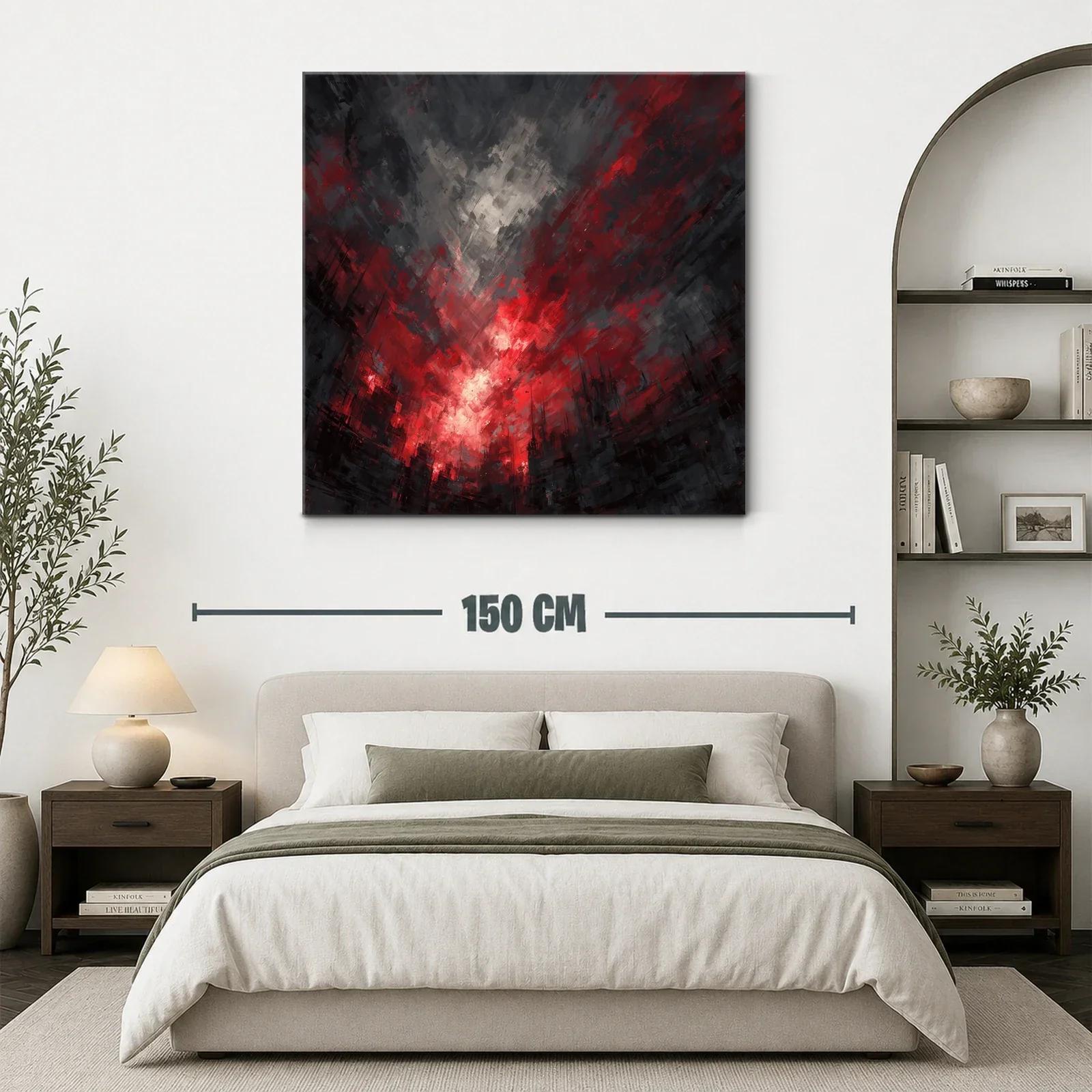 Impactante explosión de luces rojas y sombras urbanas — miniatura 3