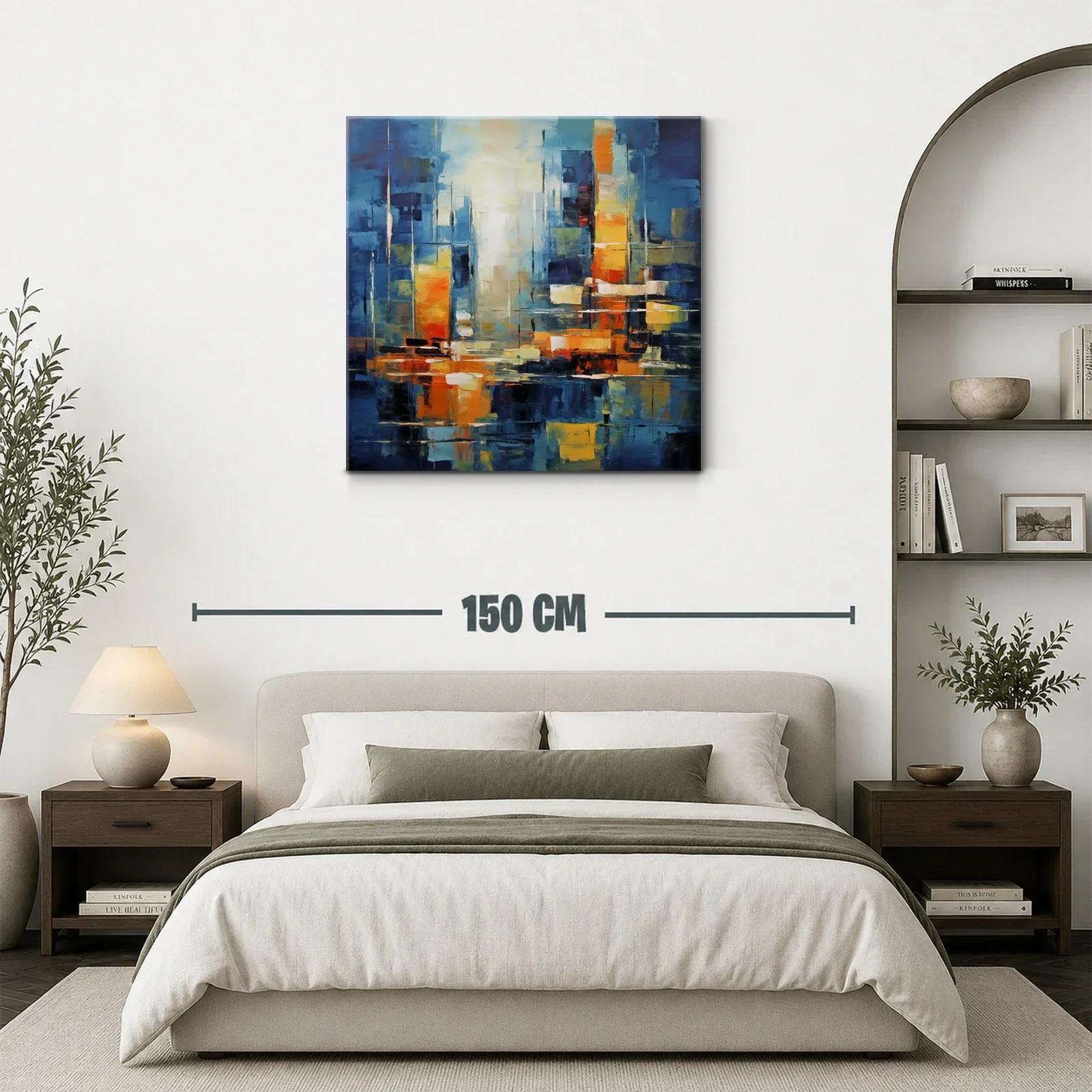 Composición abstracta con vibrantes tonos azul y naranja — miniatura 3
