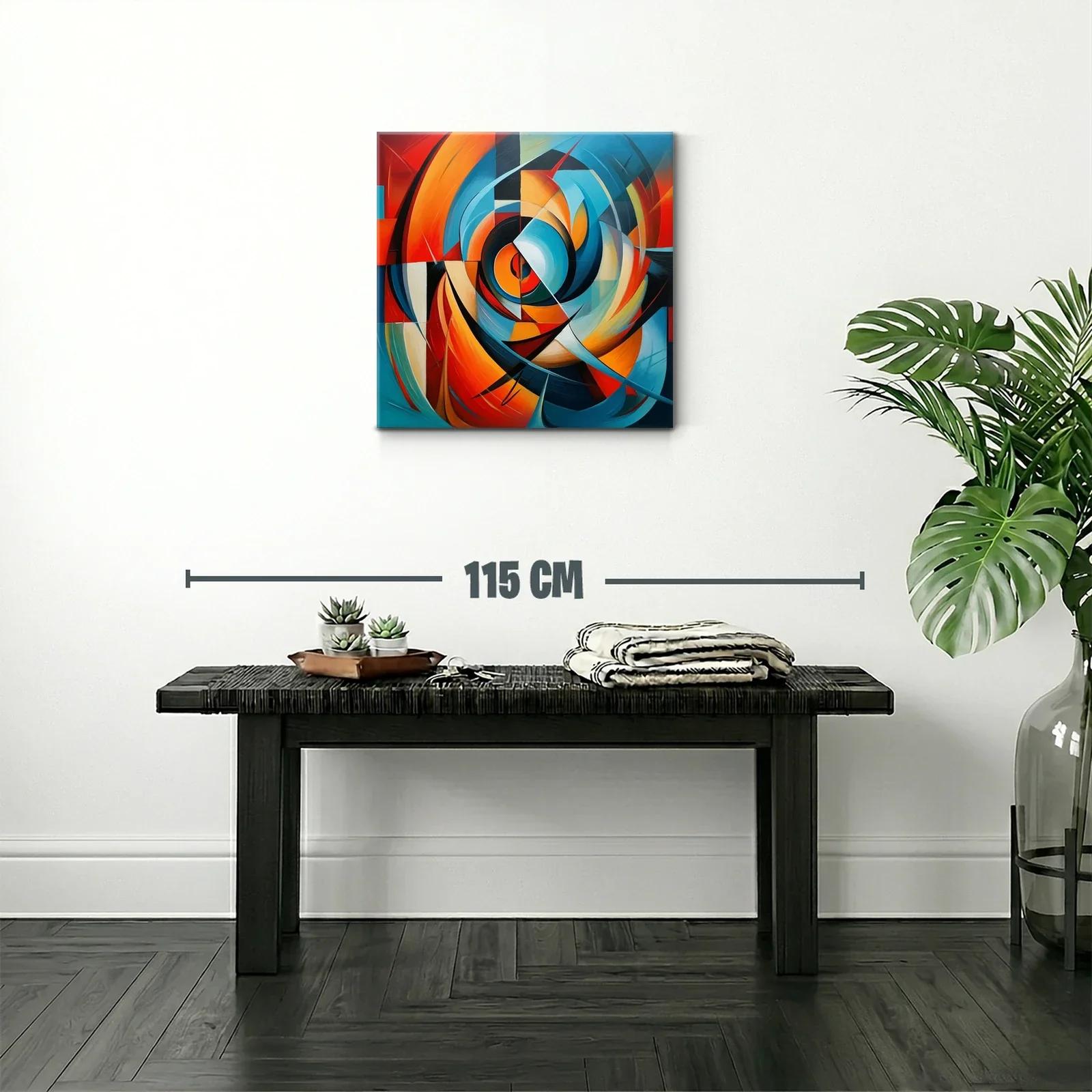 Diseño abstracto vibrante en tonos cálidos y azules — miniatura 2