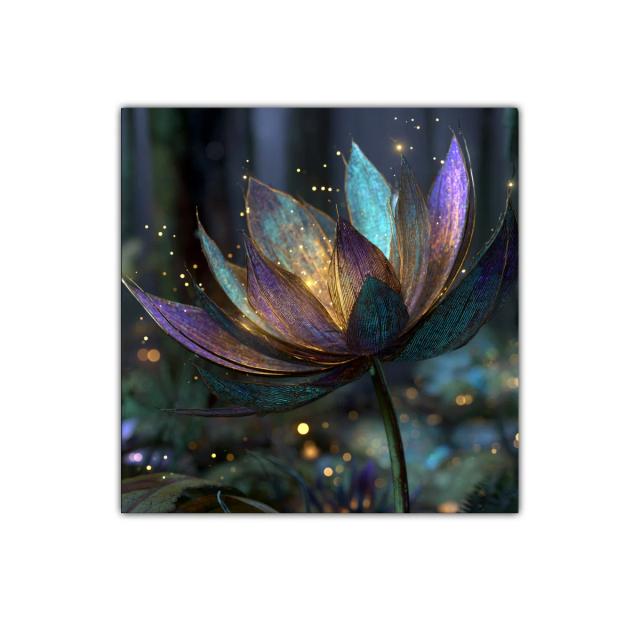 Flor luminiscente en tonos místicos para decoración elegante