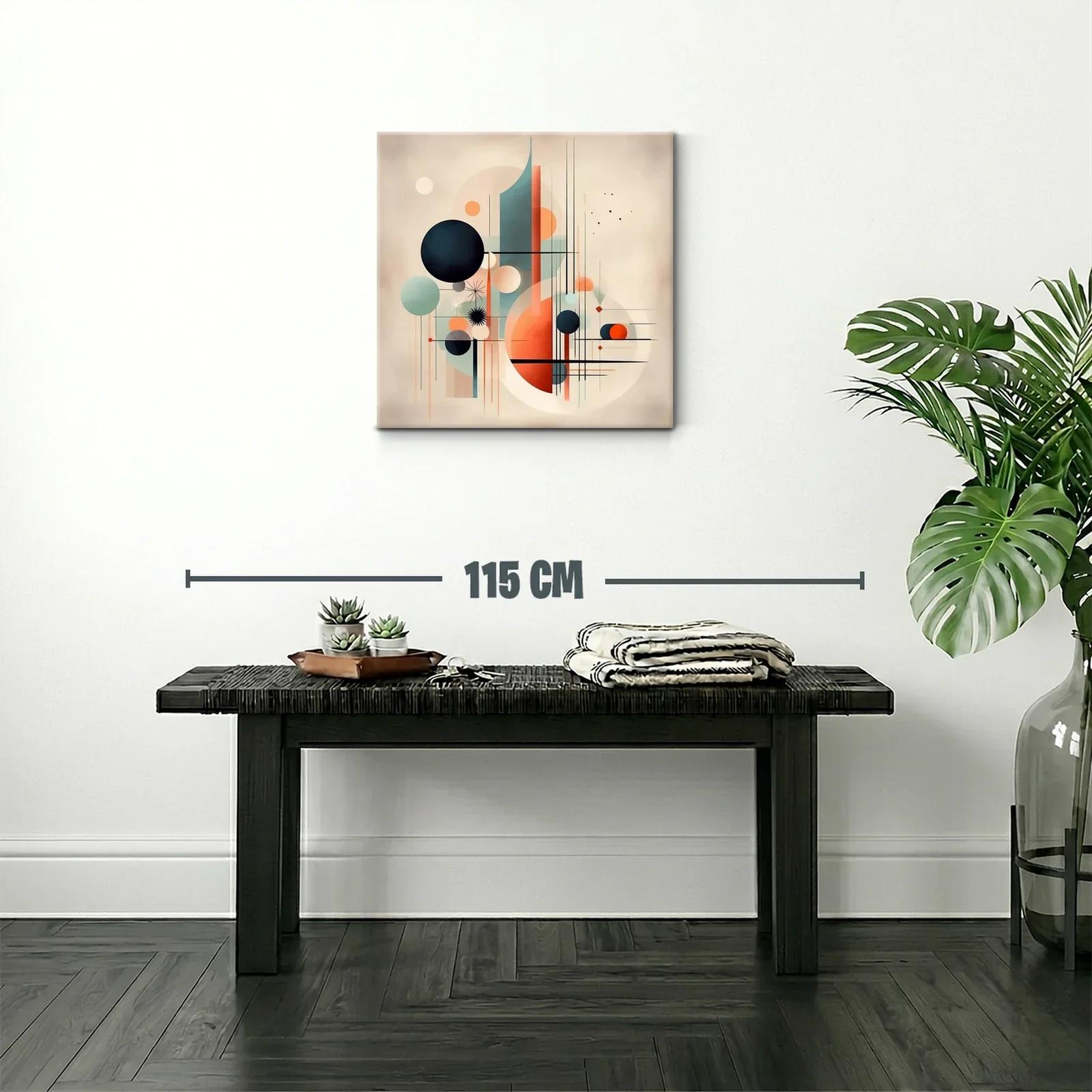 Composición geométrica abstracta en tonos cálidos y fríos — miniatura 2