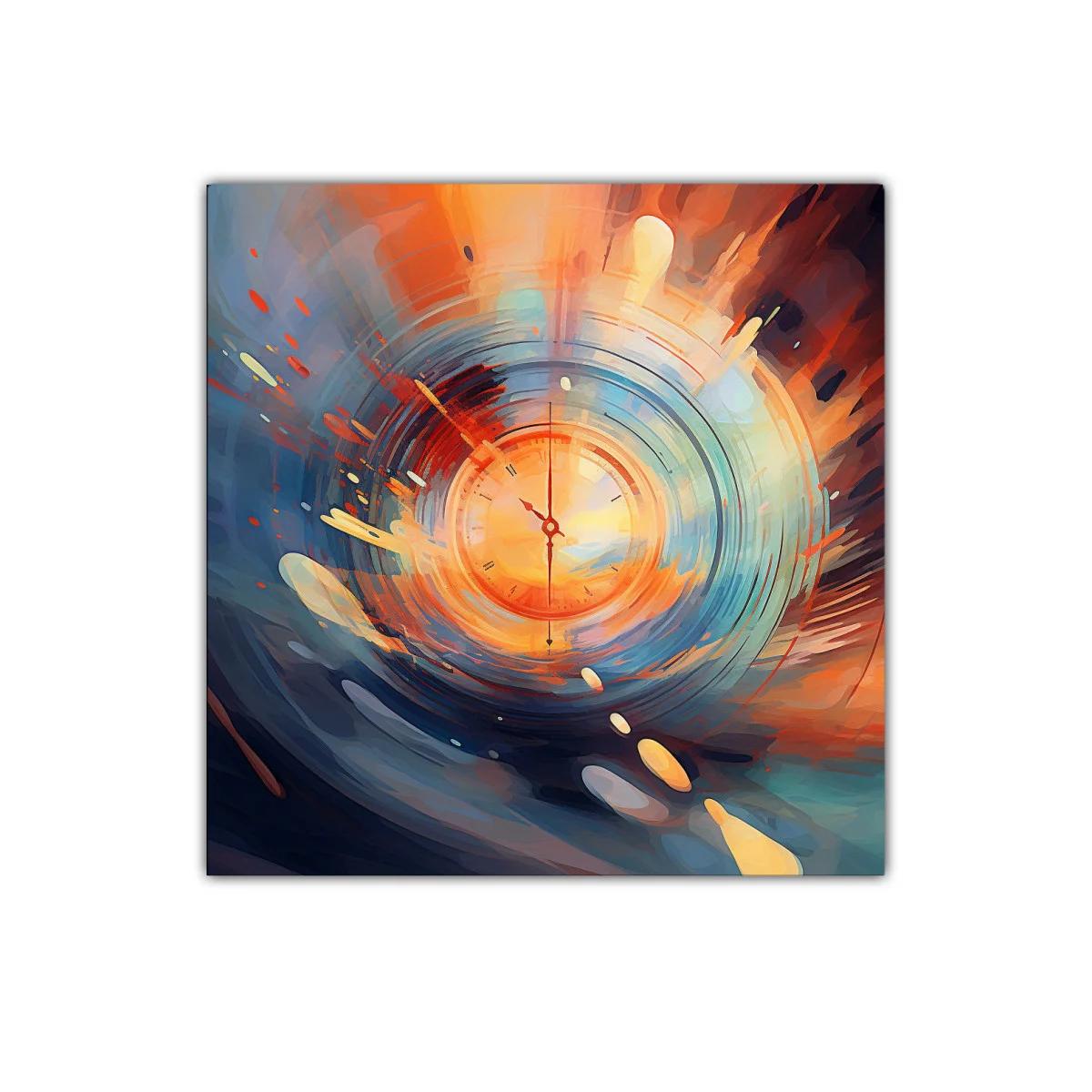 Cuadro dinámico con reloj en espiral de colores vibrantes — imagen principal
