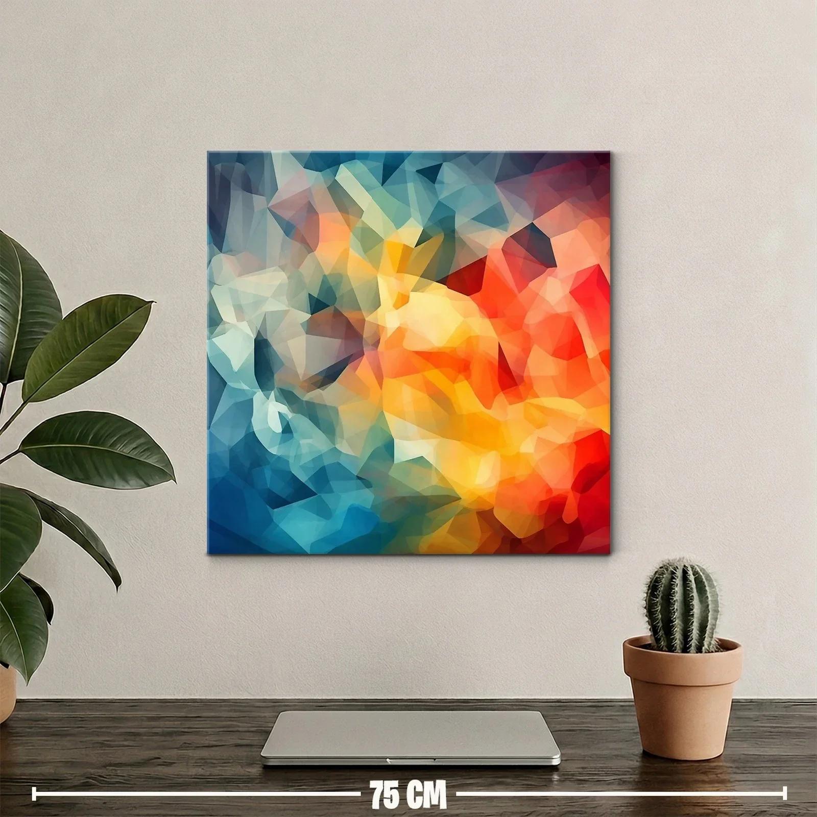 Composición abstracta vibrante con tonos cálidos y fríos — miniatura 2