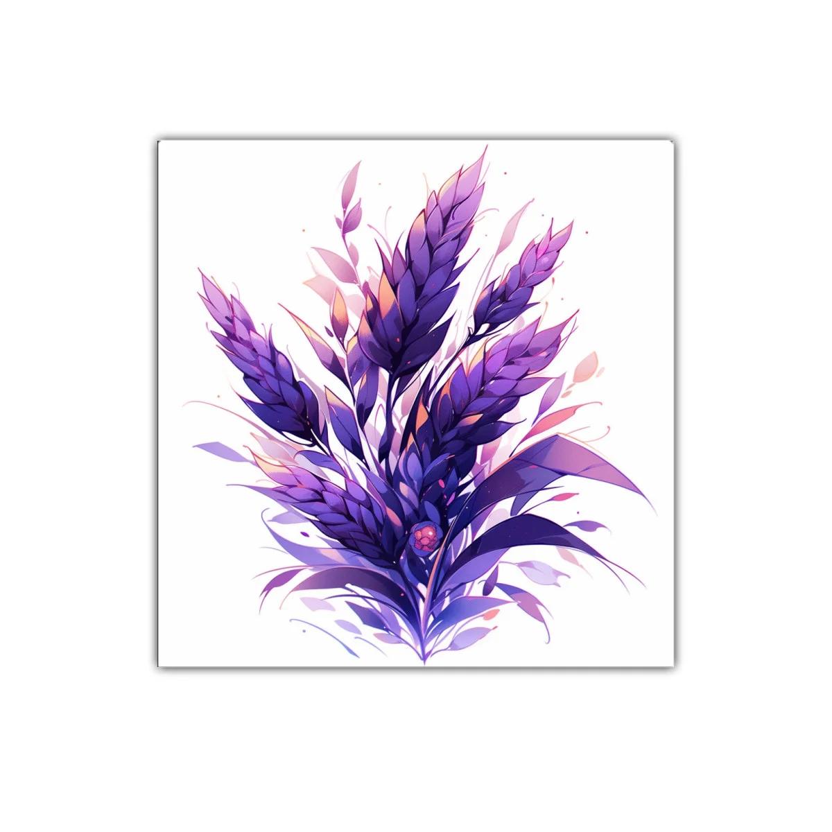 Cuadro decorativo con ramo floral en tonos morados y lilas — imagen principal
