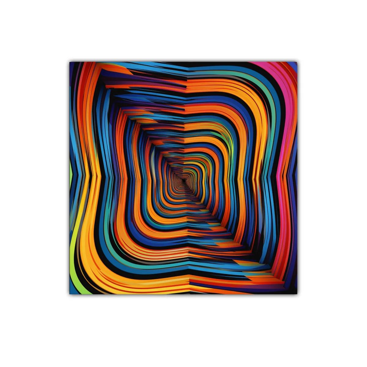 Cuadro decorativo abstracto con vibrantes formas onduladas