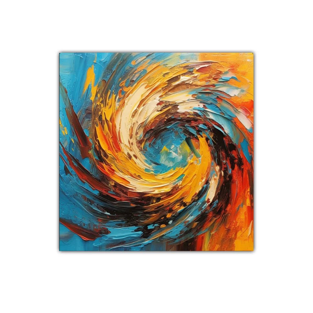 Composición vibrante en espiral de colores cálidos y fríos — imagen principal