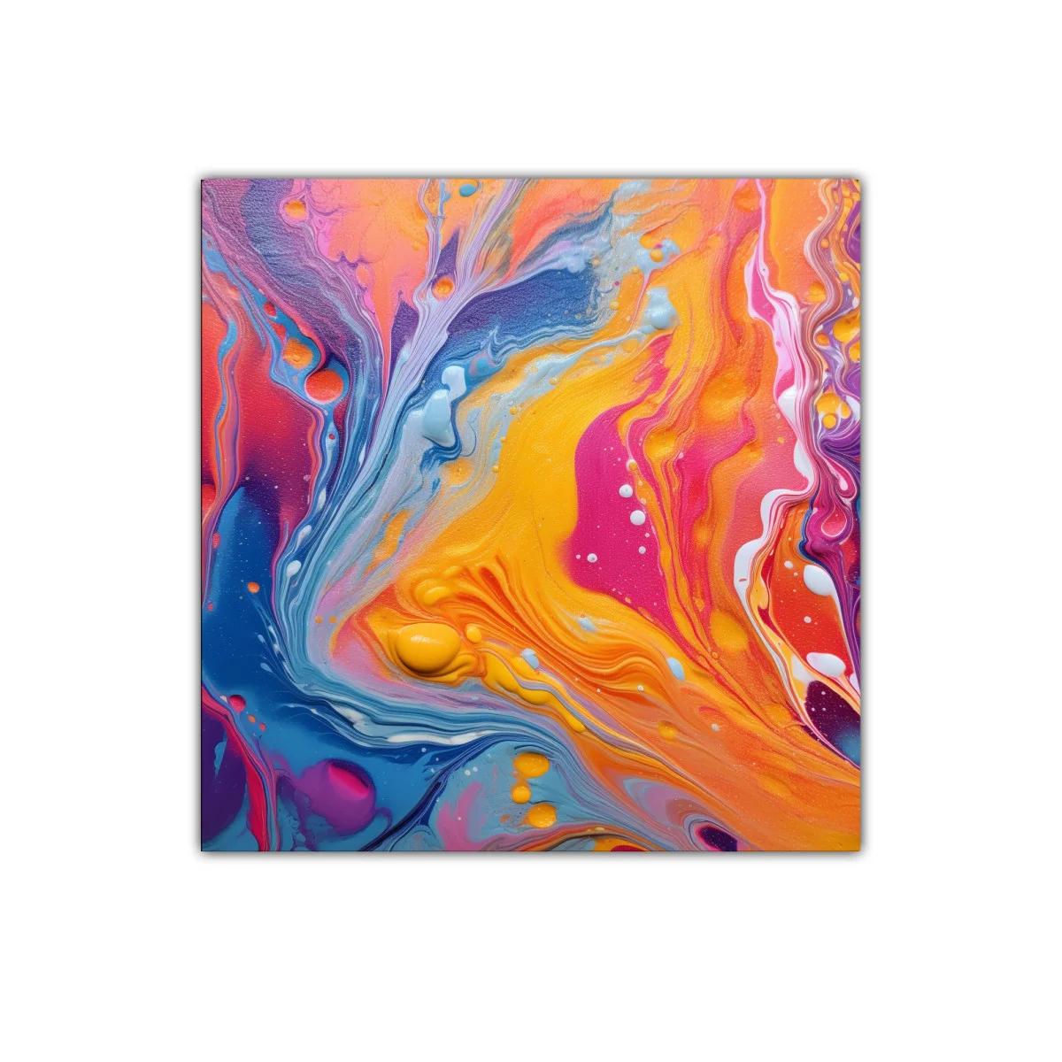 Cuadro abstracto de formas fluidas y colores vibrantes — imagen principal
