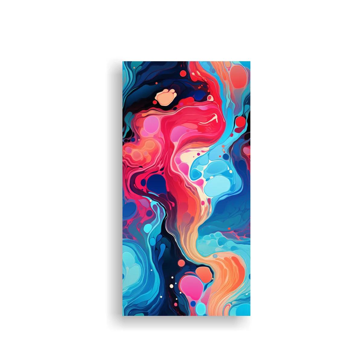Cuadro remolino de pintura fluida con gotas dispersas