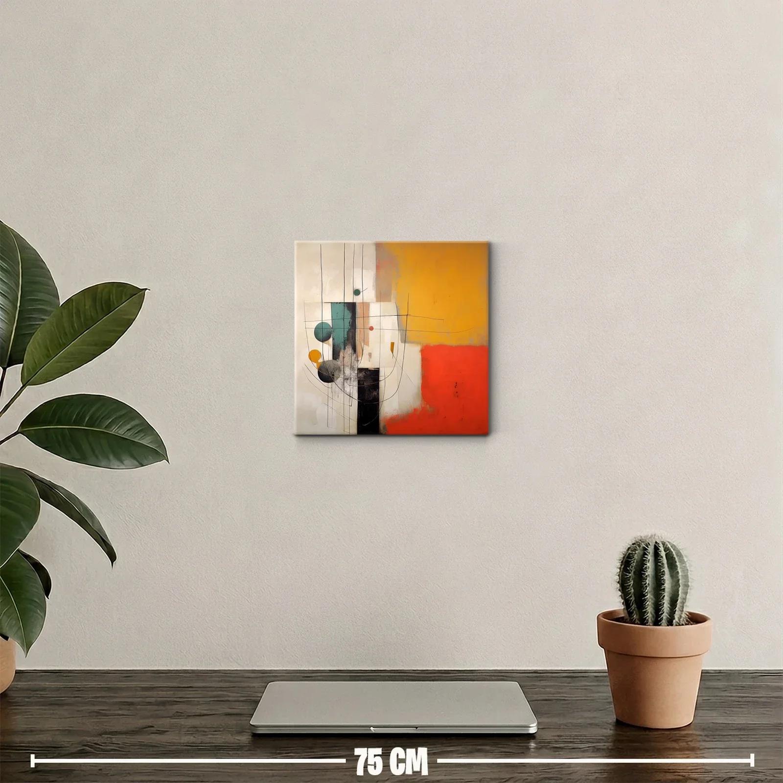 Composición abstracta con formas geométricas y colores cálidos — miniatura 2