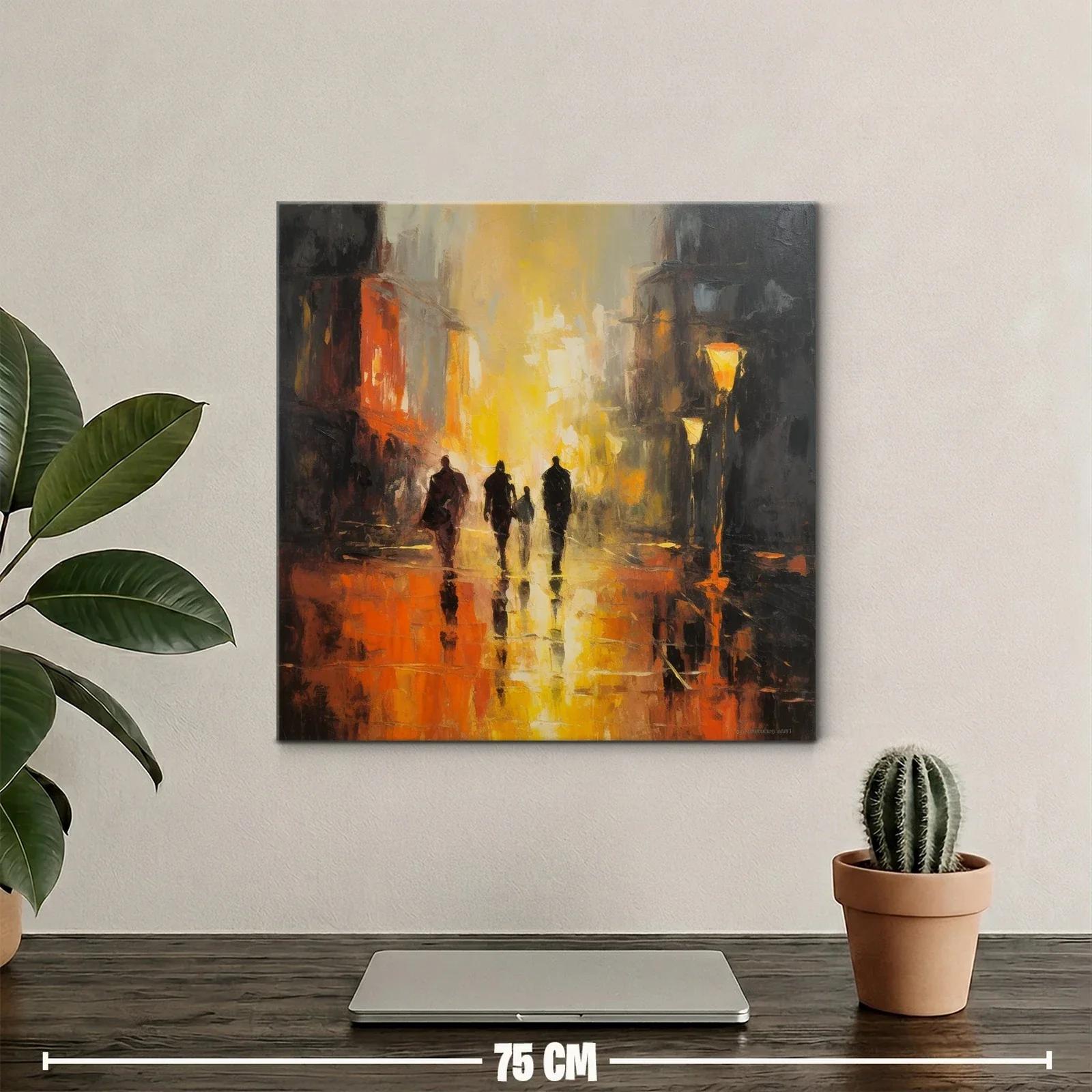 Atardecer Urbano con Siluetas Caminando entre Luces — miniatura 2