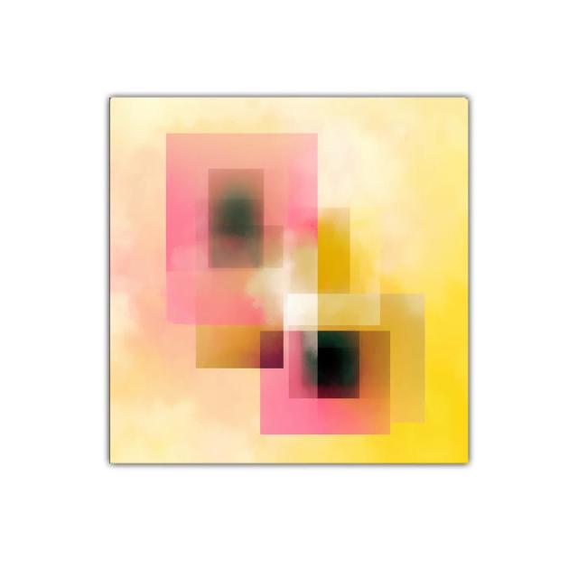 Composición abstracta con tonos cálidos y formas geométricas