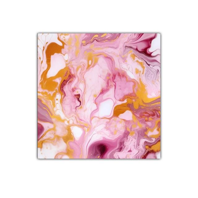 Cuadro decorativo con vibrantes tonos rosas y dorados