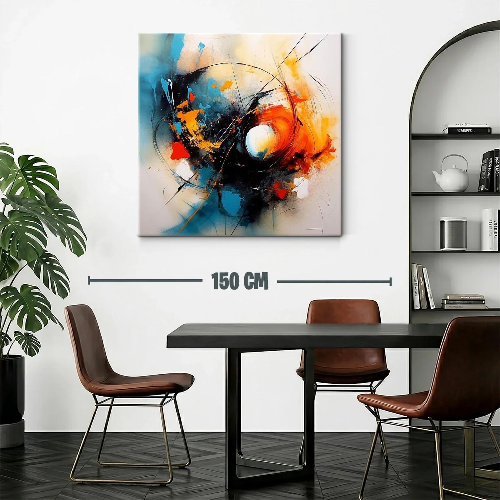 Cuadro abstracto con vibrantes tonos contrastantes y energía dinámica — miniatura 2