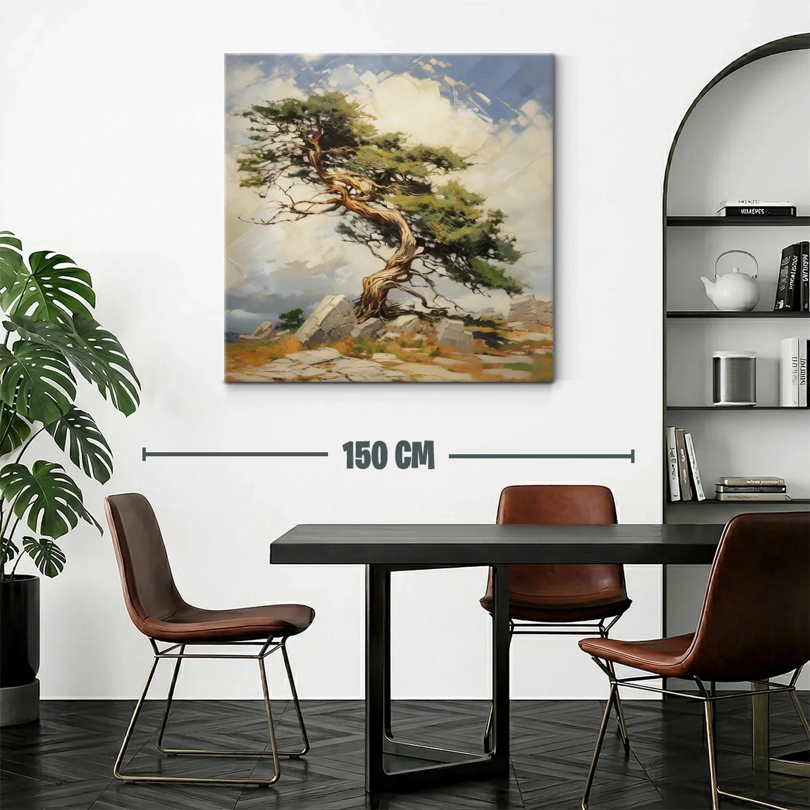 Árbol solitario entre rocas con cielo iluminado — miniatura 2