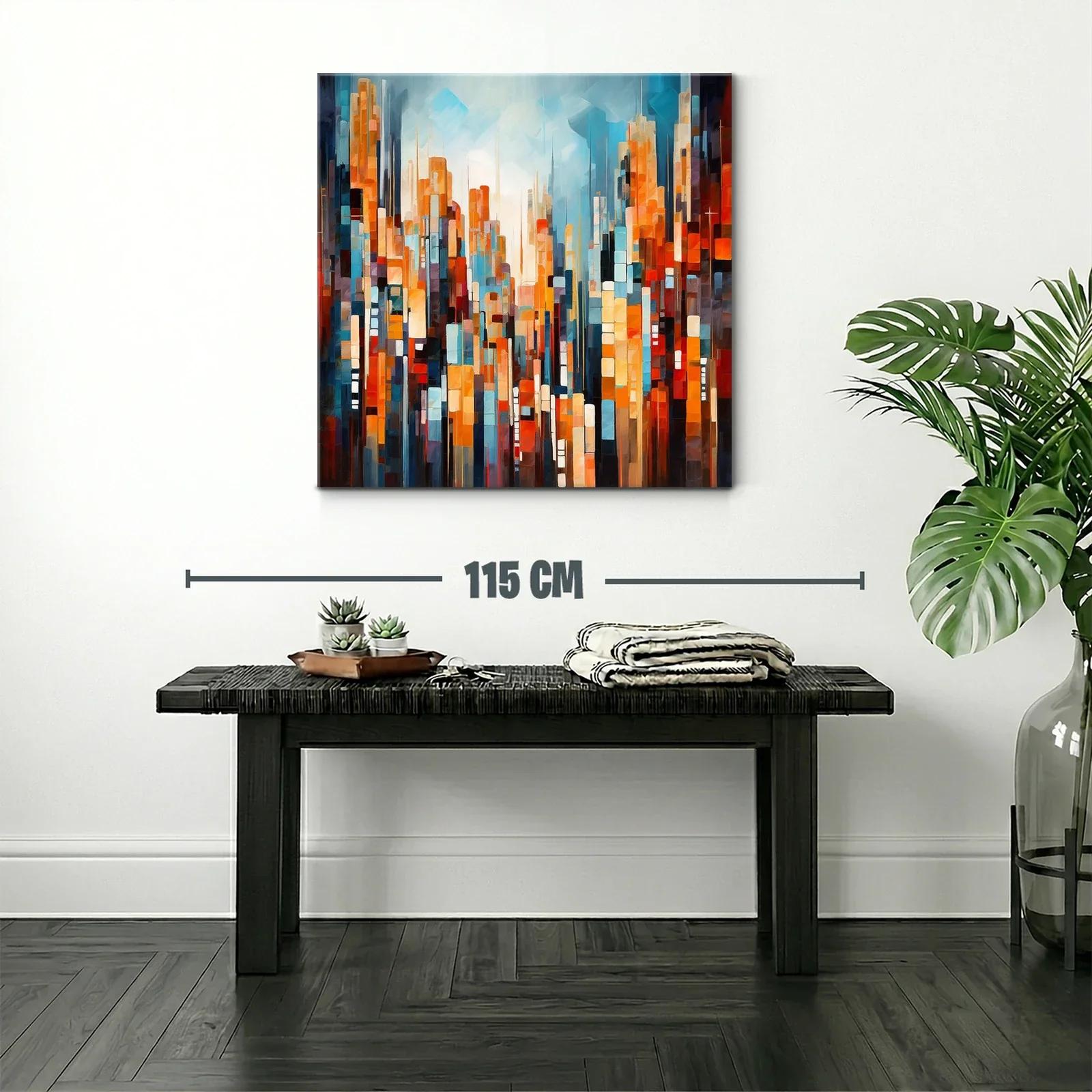 Abstracto vibrante de ciudad con tonos cálidos y fríos — miniatura 2
