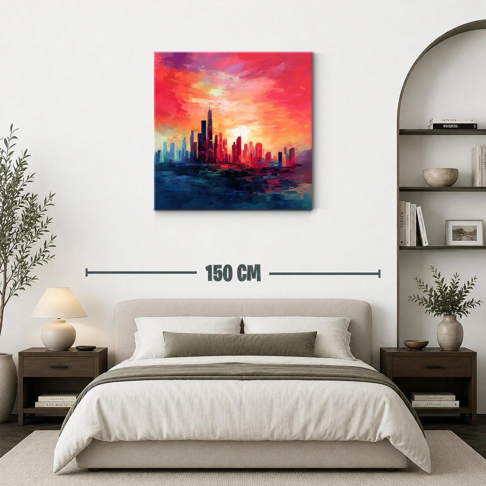 Cityscape at Sunset con vibrantes tonos cálidos y fríos — miniatura 3