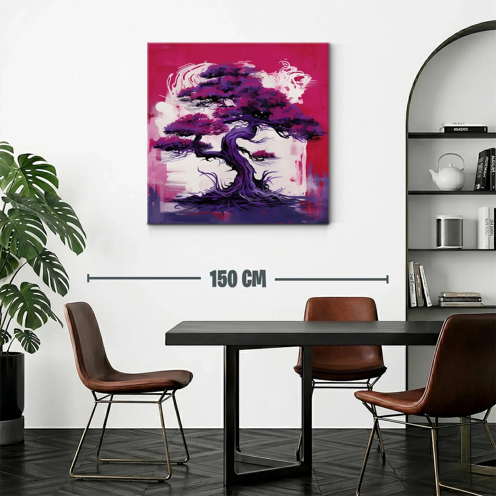 Árbol artístico en tonos morados y fucsias vibrantes — miniatura 2