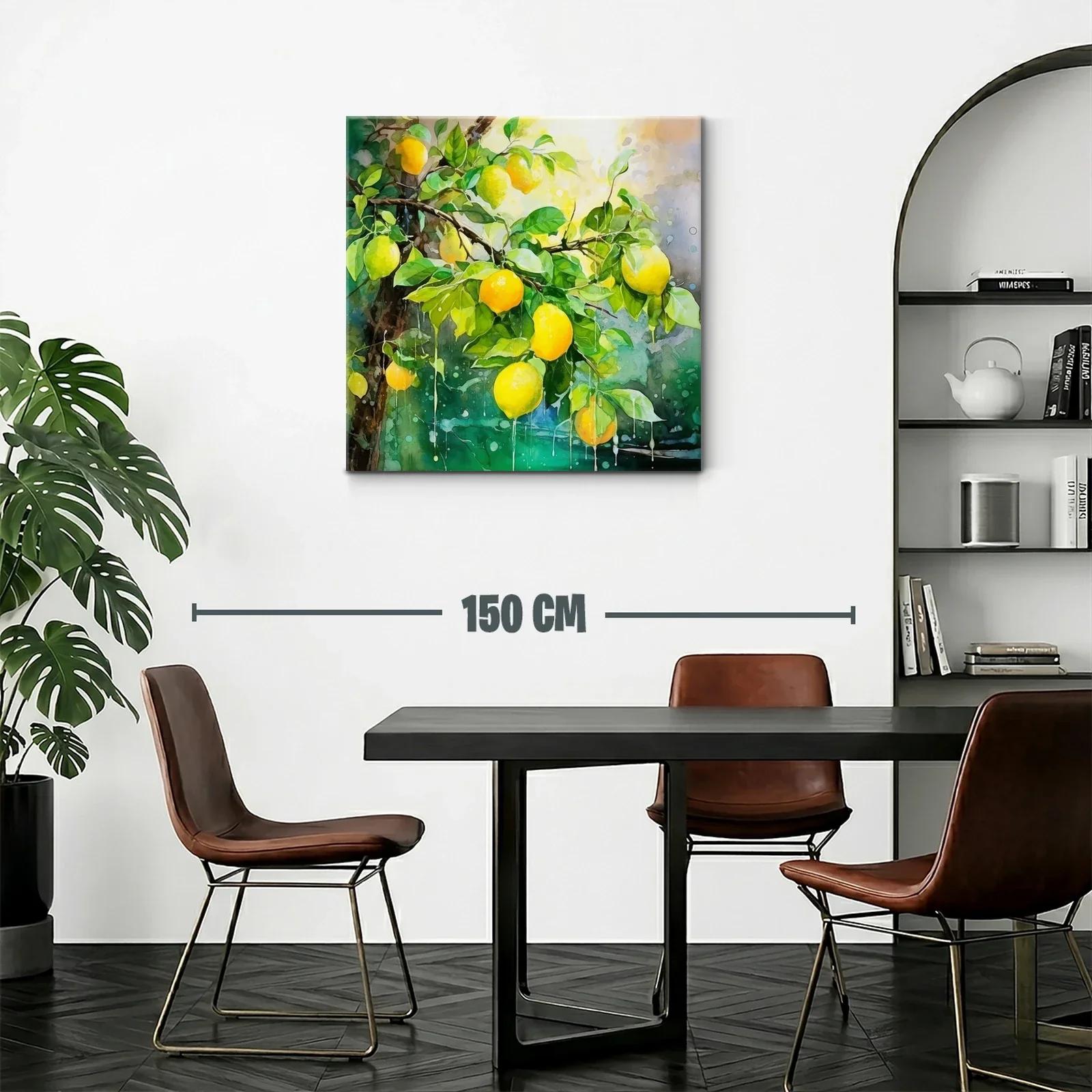 Cuadro con limones vibrantes en ramas verdes frescas — miniatura 2