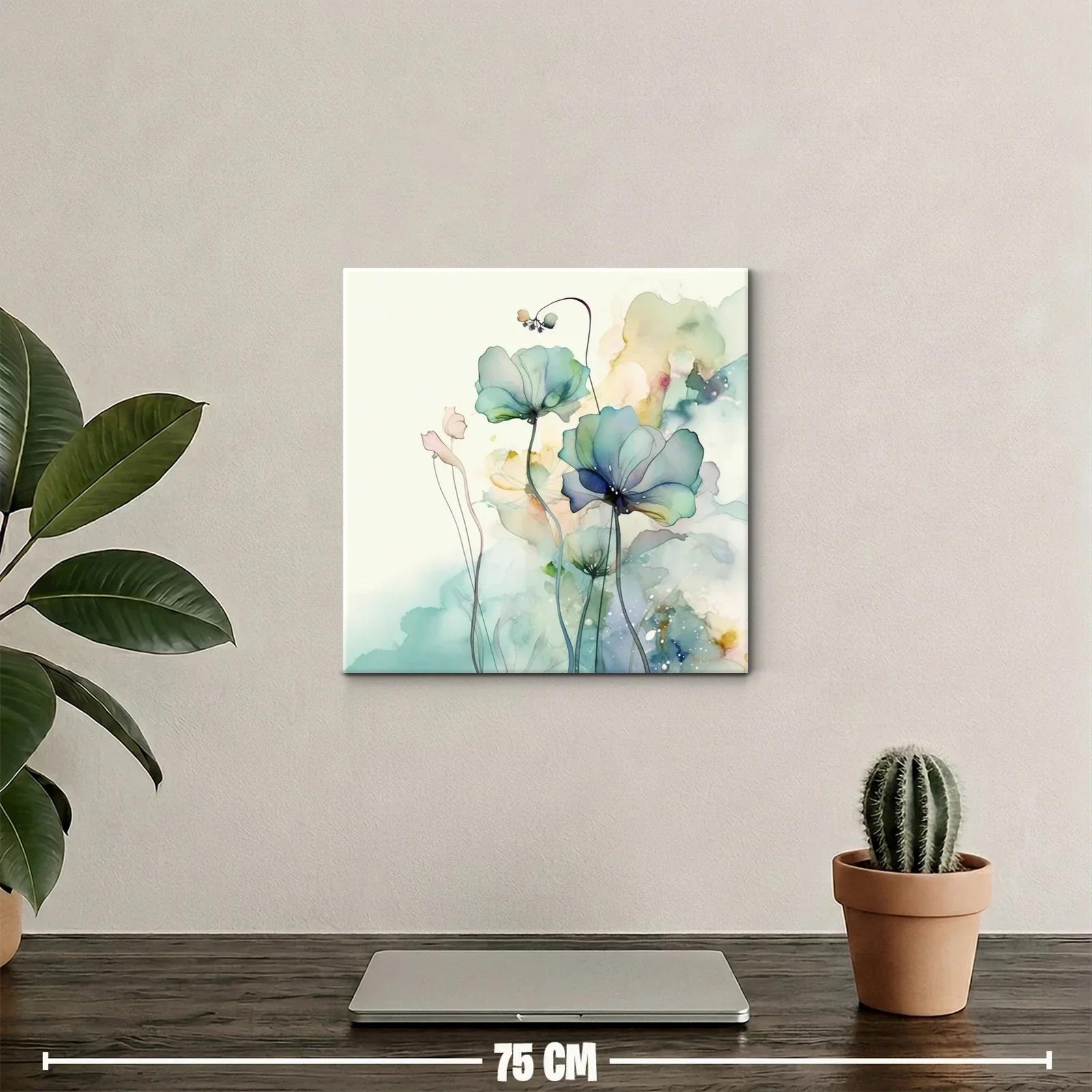 Delicadas flores en tonos suaves y acuarelados para pared — miniatura 2